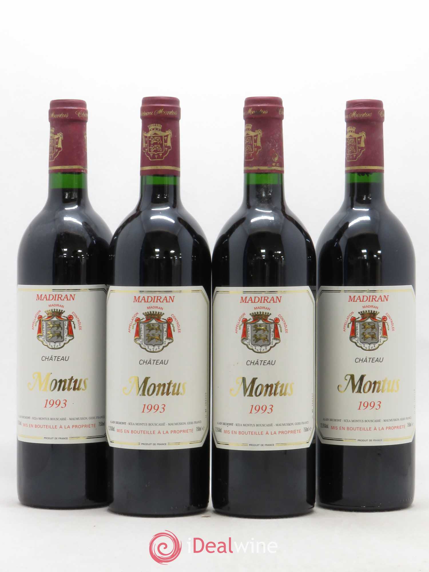 Madiran Château Montus Alain Brumont 1993 - Lot de 4 bouteilles - 0