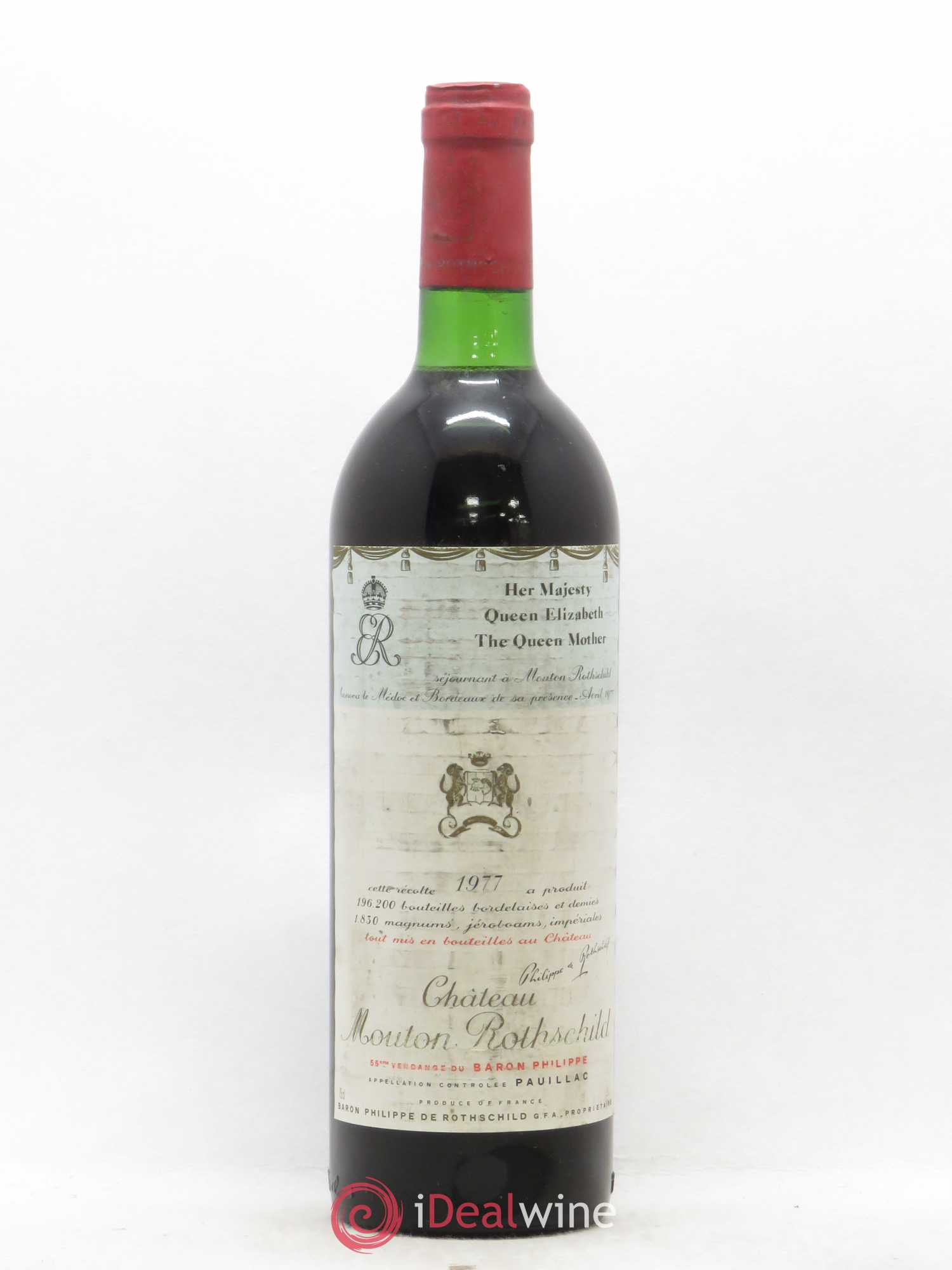 Château Mouton Rothschild 1er Grand Cru Classé 1977 - Lot de 1 bouteille - 0