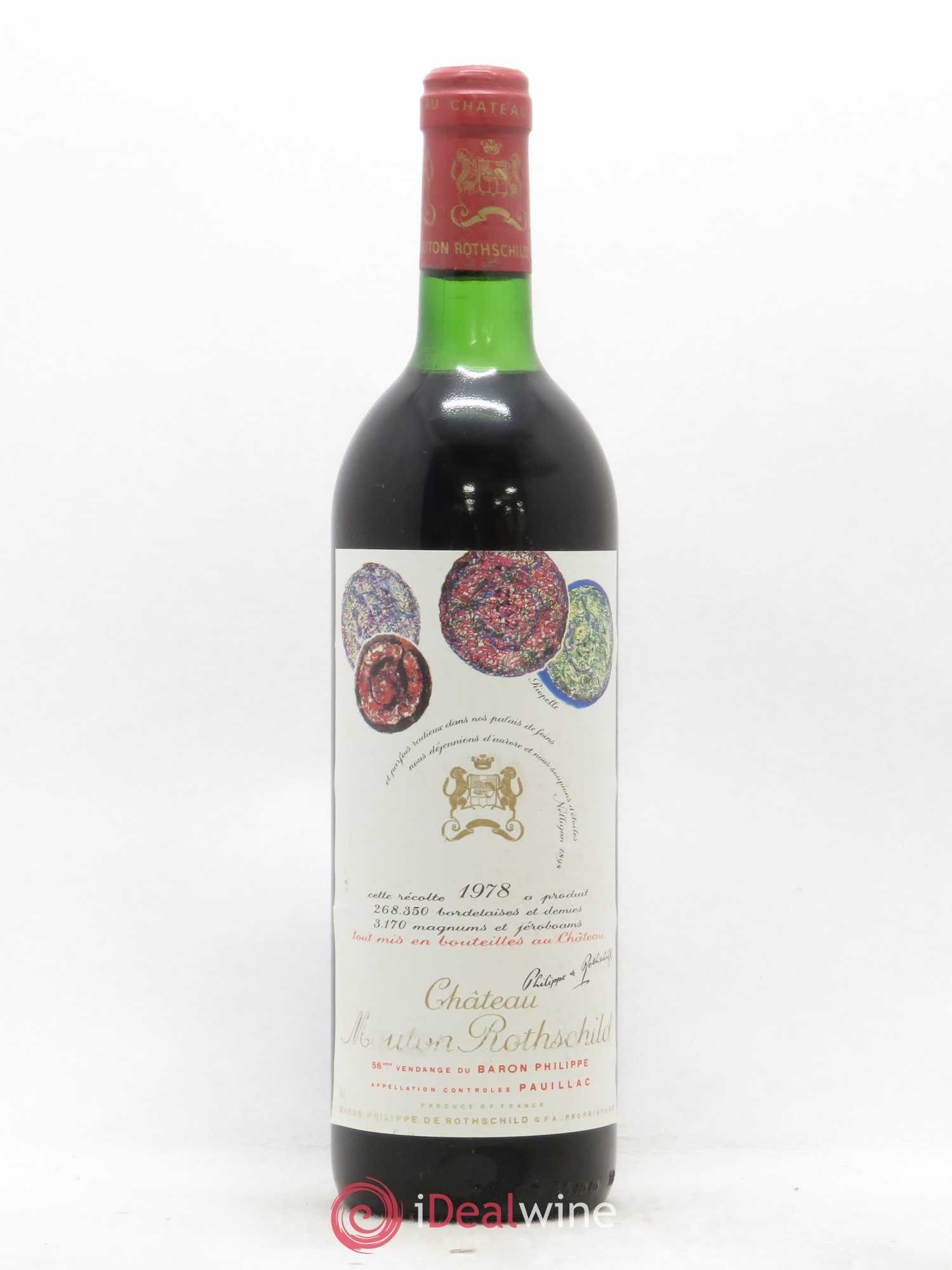 Château Mouton Rothschild 1er Grand Cru Classé 1978 - Lot de 1 bouteille - 0