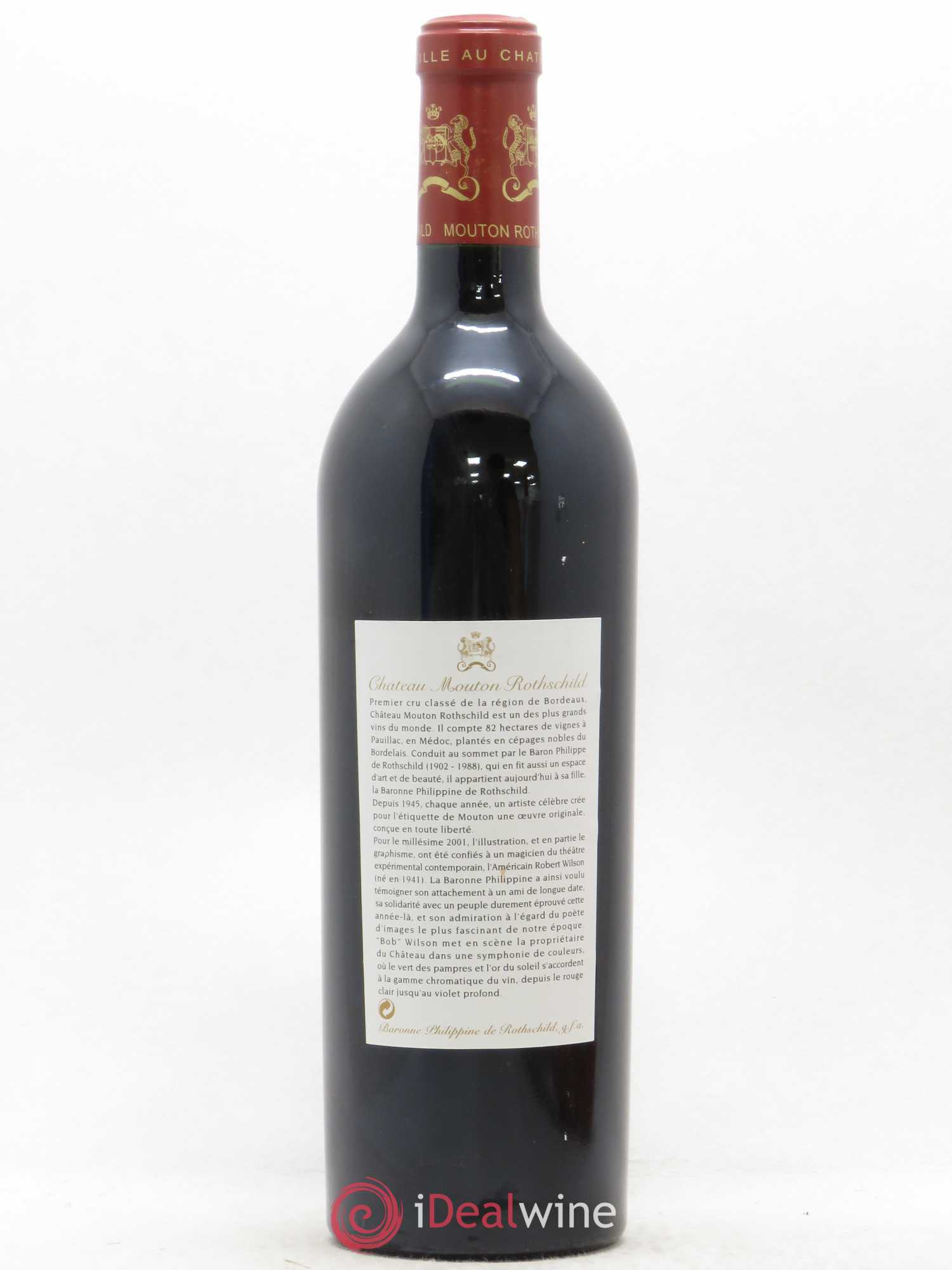 Château Mouton Rothschild 1er Grand Cru Classé 2001 - Lot de 1 bouteille - 1