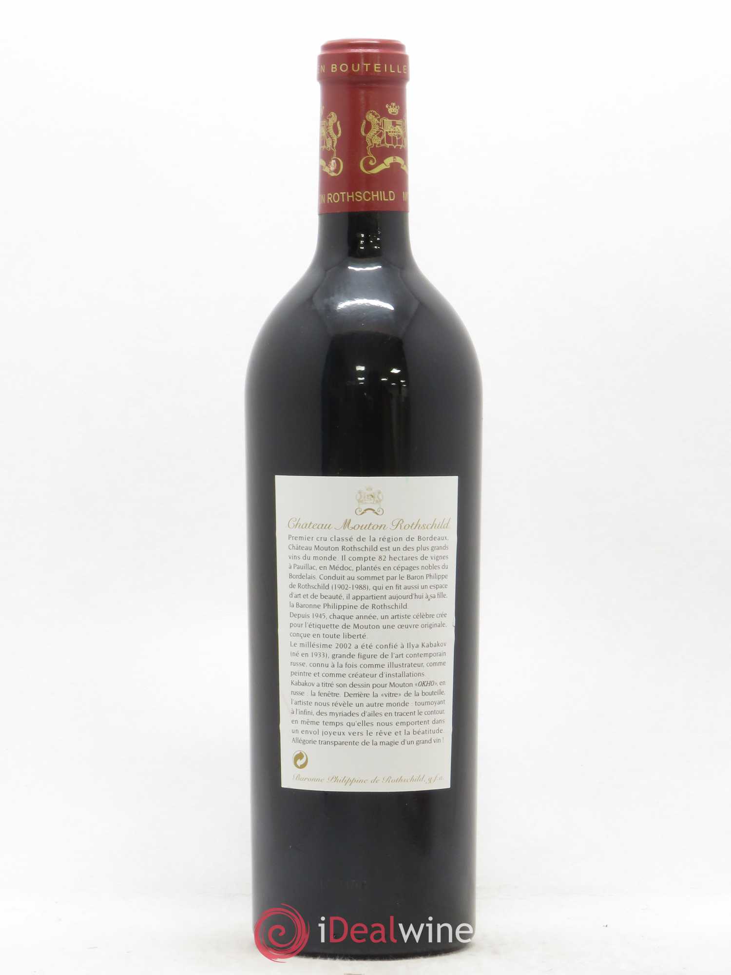 Château Mouton Rothschild 1er Grand Cru Classé 2002 - Lot de 1 bouteille - 1