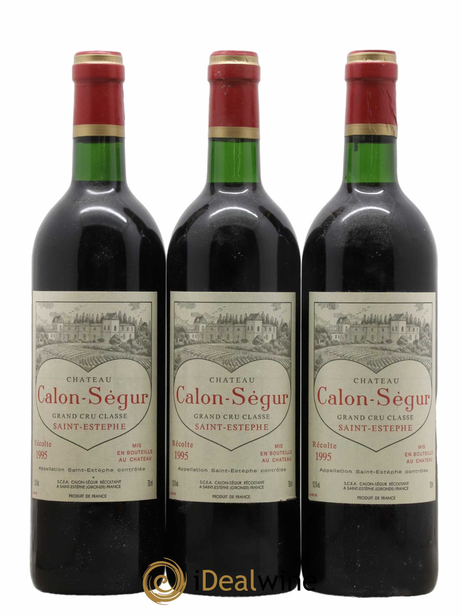 Château Calon Ségur 3ème Grand Cru Classé 1995 - Lot de 3 bouteilles - 0