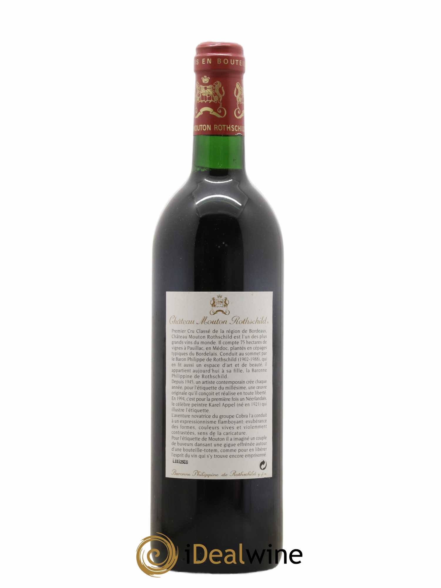 Château Mouton Rothschild 1er Grand Cru Classé 1994 - Lot de 1 bouteille - 1