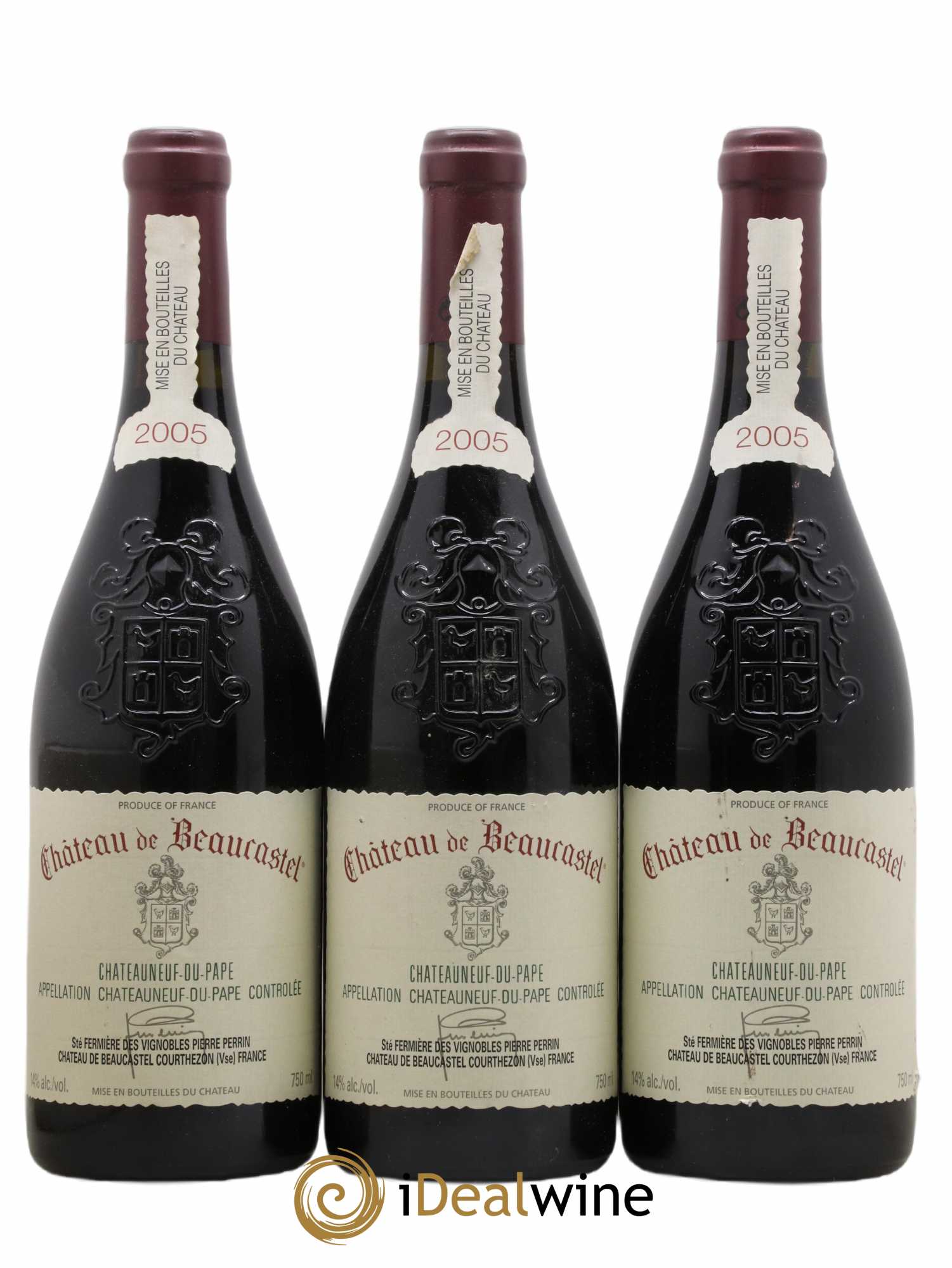 Châteauneuf-du-Pape Château de Beaucastel Famille Perrin 2005 - Lot de 3 bouteilles - 0