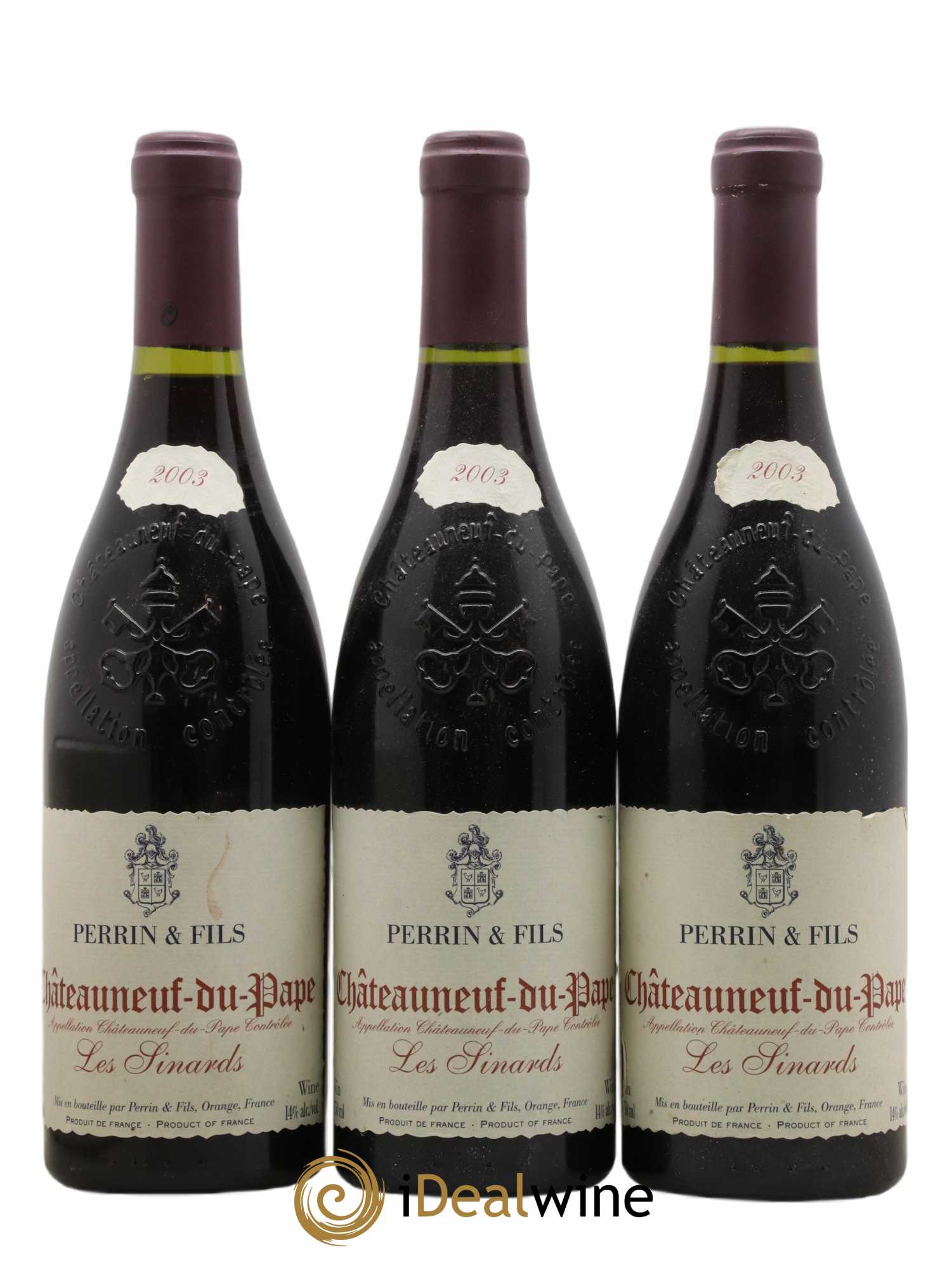 Châteauneuf-du-Pape Les Sinards Perrin Et Fils 2003 - Posten von 3 Flaschen - 0
