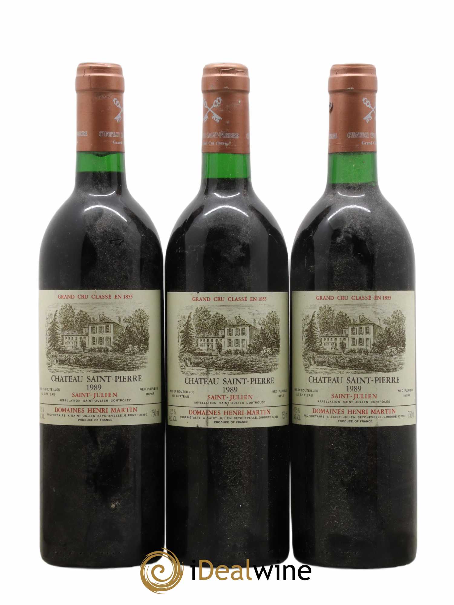 Château Saint-Pierre 4ème Grand Cru Classé 1989 - Lot de 3 bouteilles - 0