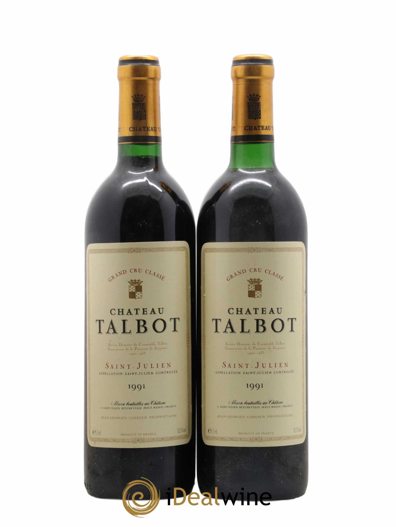 Château Talbot 4ème Grand Cru Classé 1991 - Lot of 2 bottles - 0