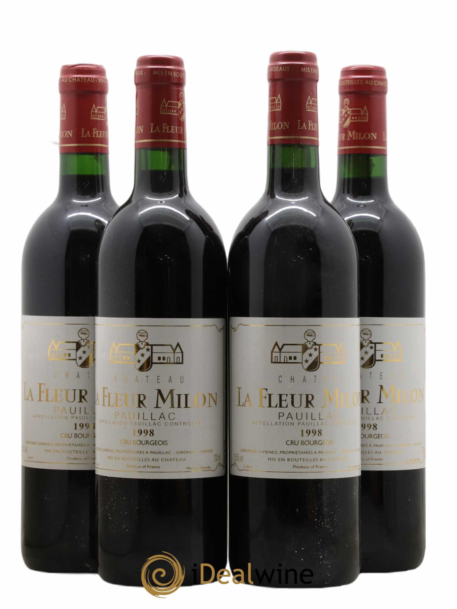 Château la Fleur Milon Cru Bourgeois 1998 - Lot de 4 bouteilles - 0