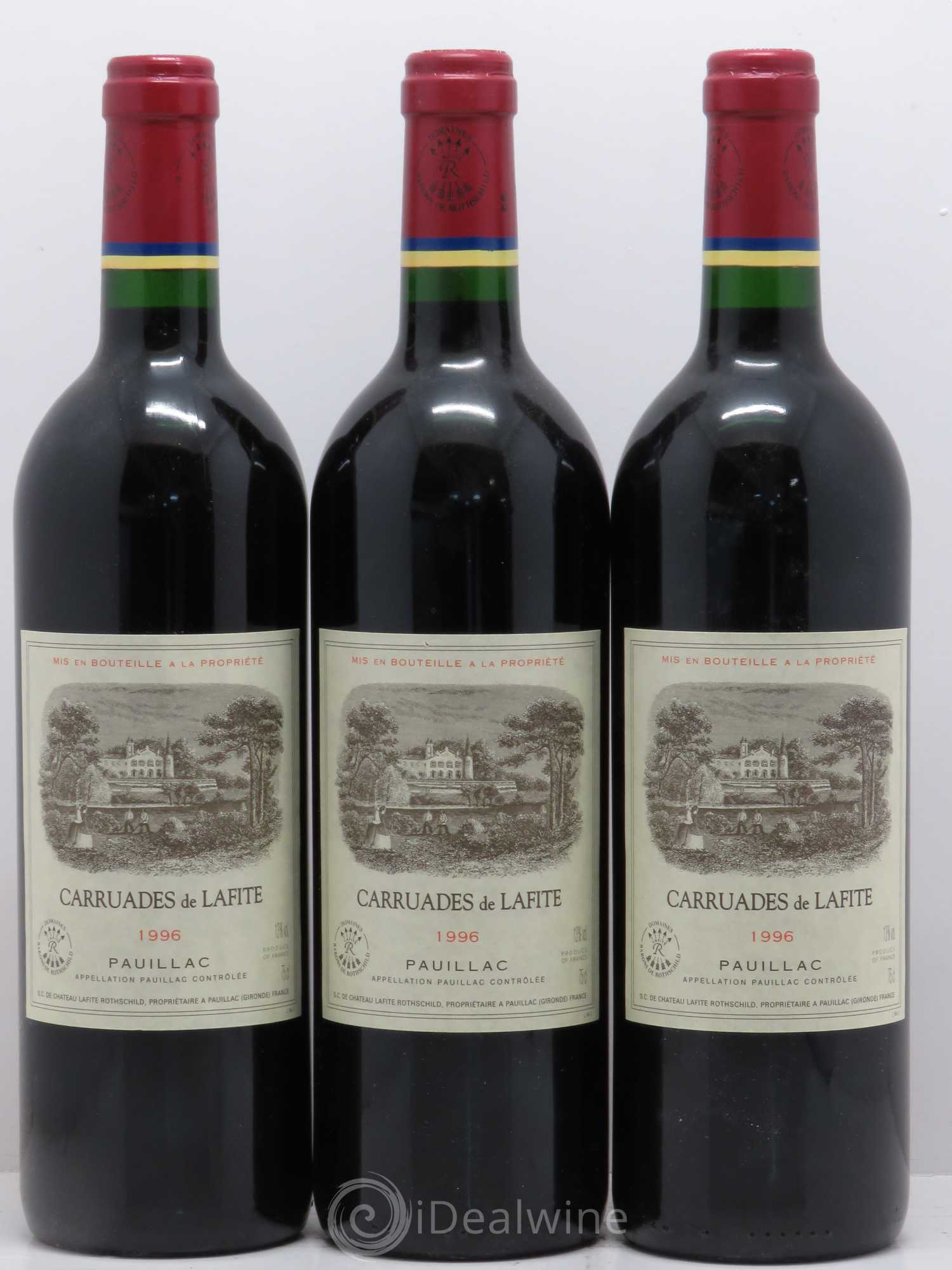 Carruades de Lafite Rothschild Second Vin 1996 - Lot de 3 bouteilles - 0