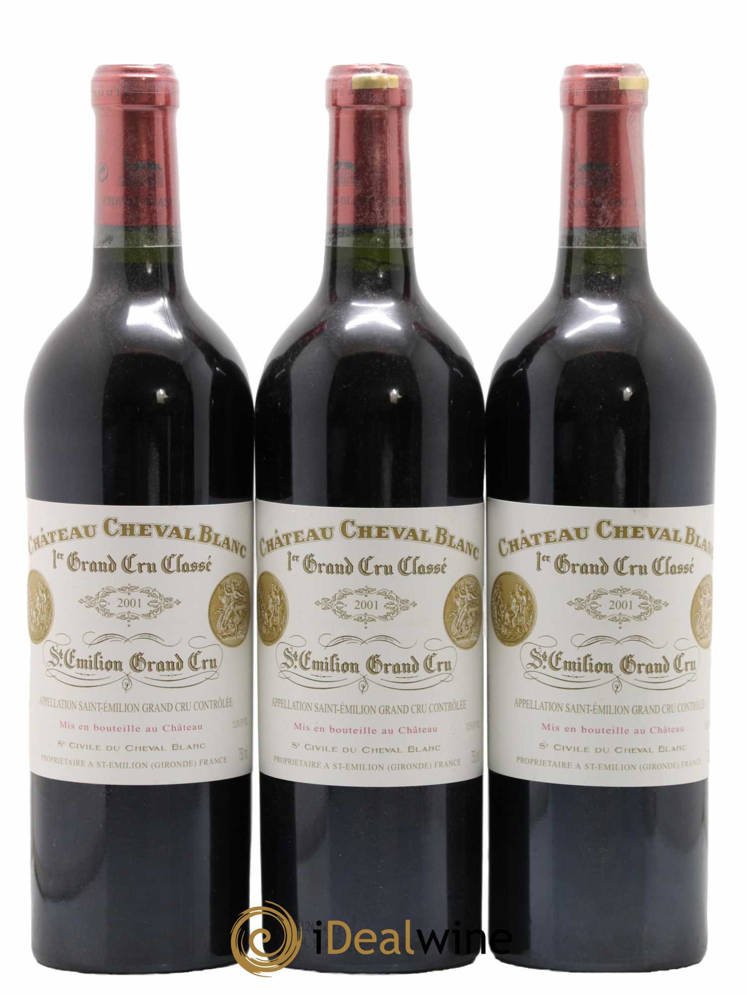 Château Cheval Blanc 1er Grand Cru Classé A 2001 - Lot de 3 bouteilles - 0