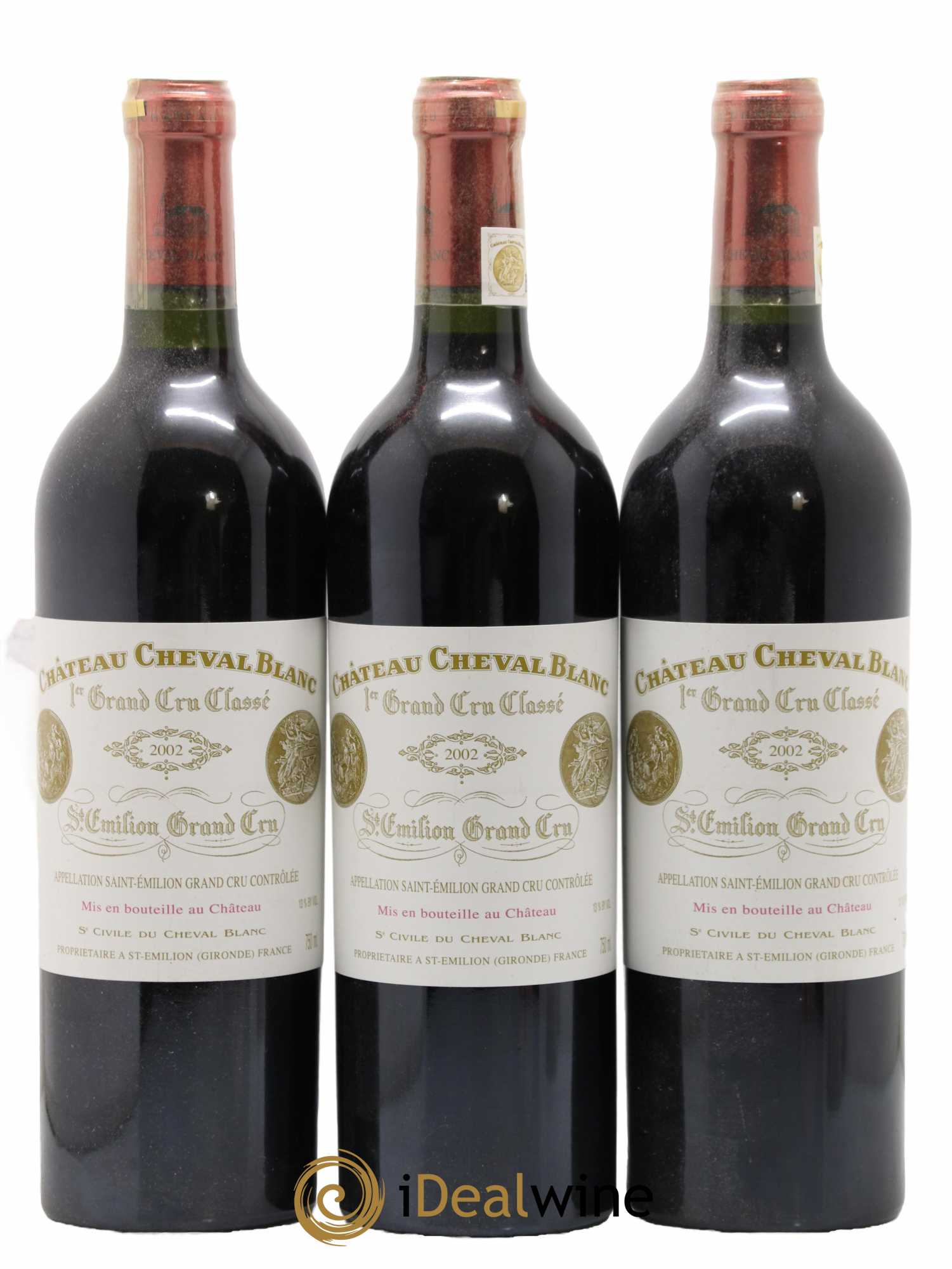 Château Cheval Blanc 1er Grand Cru Classé A 2002 - Lot de 3 bouteilles - 0