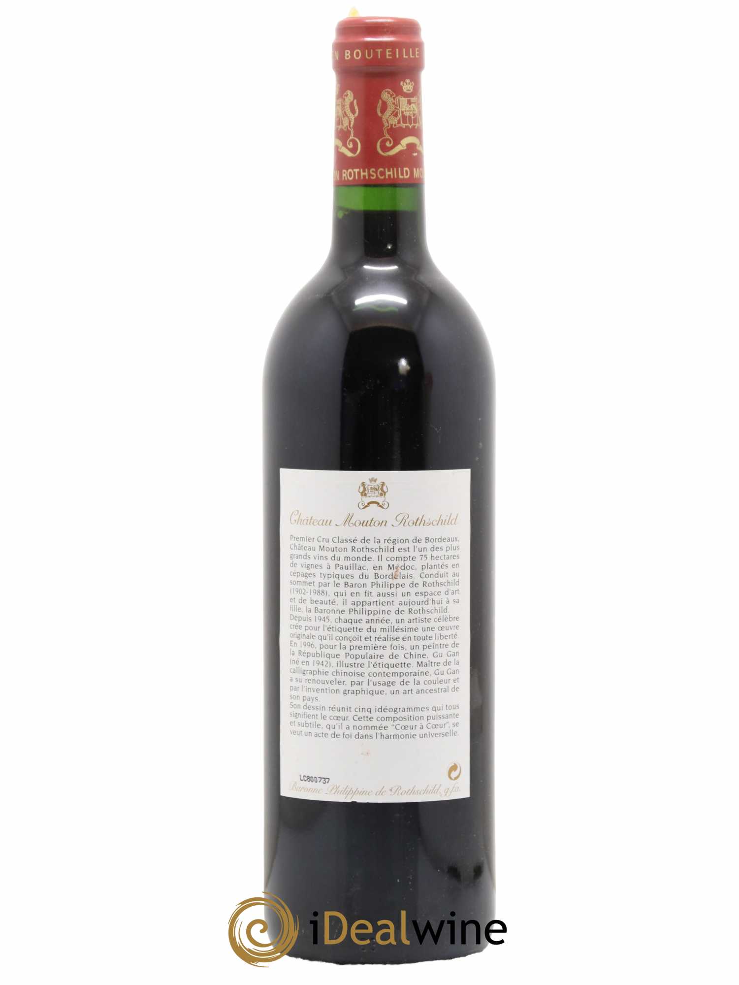 Château Mouton Rothschild 1er Grand Cru Classé 1996 - Lot de 1 bouteille - 1