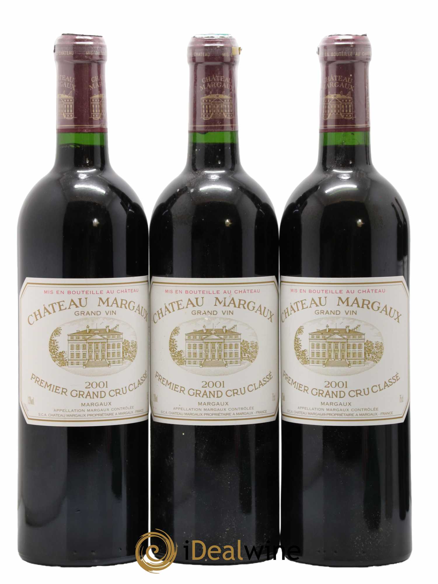 Château Margaux 1er Grand Cru Classé 2001 - Lot de 3 bouteilles - 0