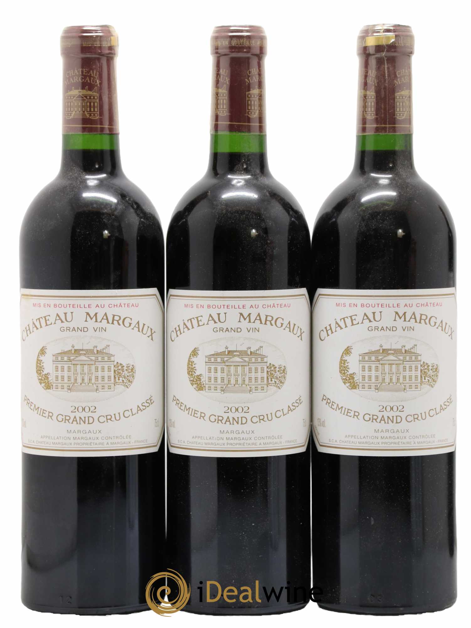 Château Margaux 1er Grand Cru Classé 2002 - Lot de 3 bouteilles - 0