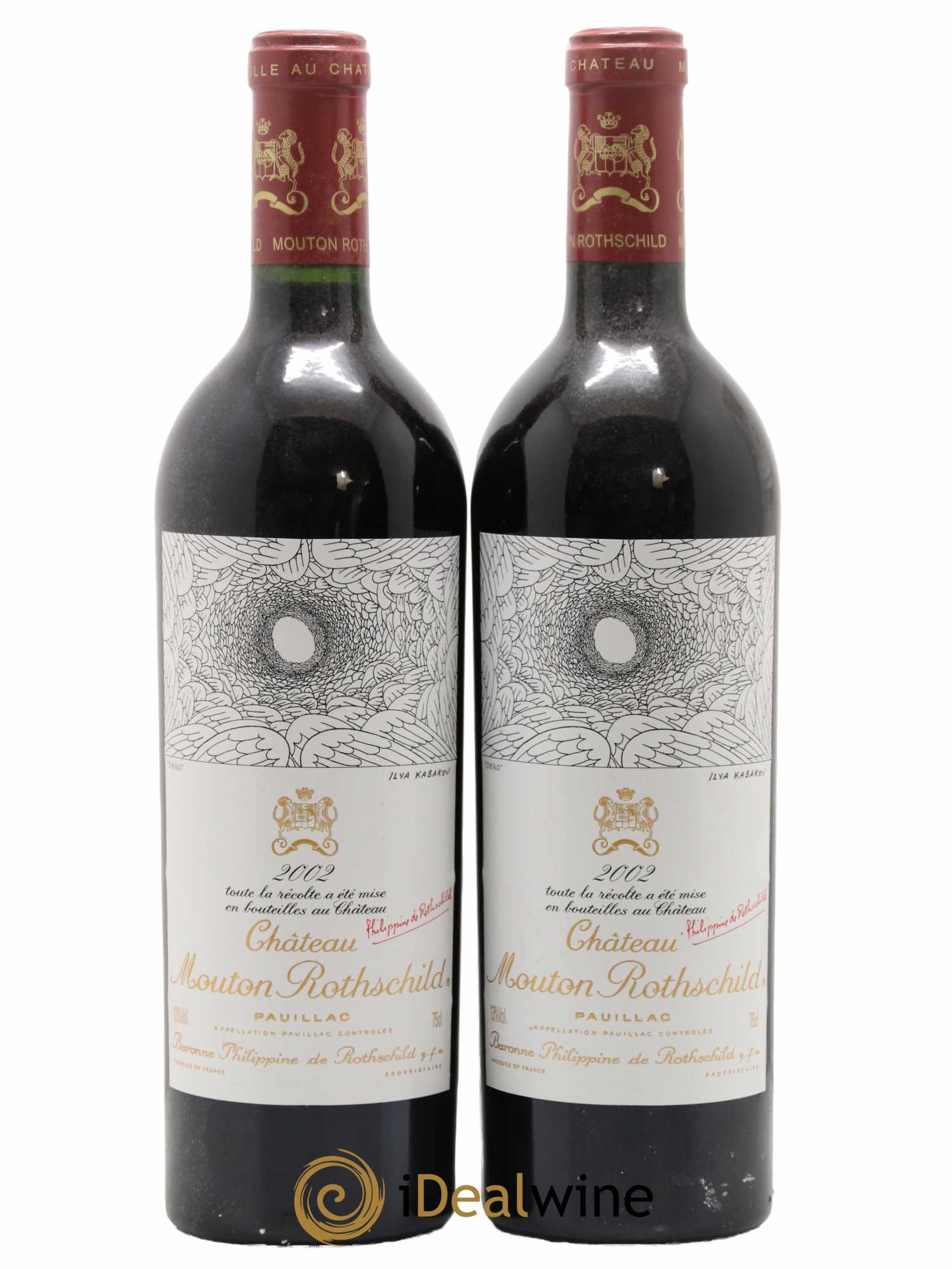 Château Mouton Rothschild 1er Grand Cru Classé 2002 - Lot de 2 bouteilles - 0