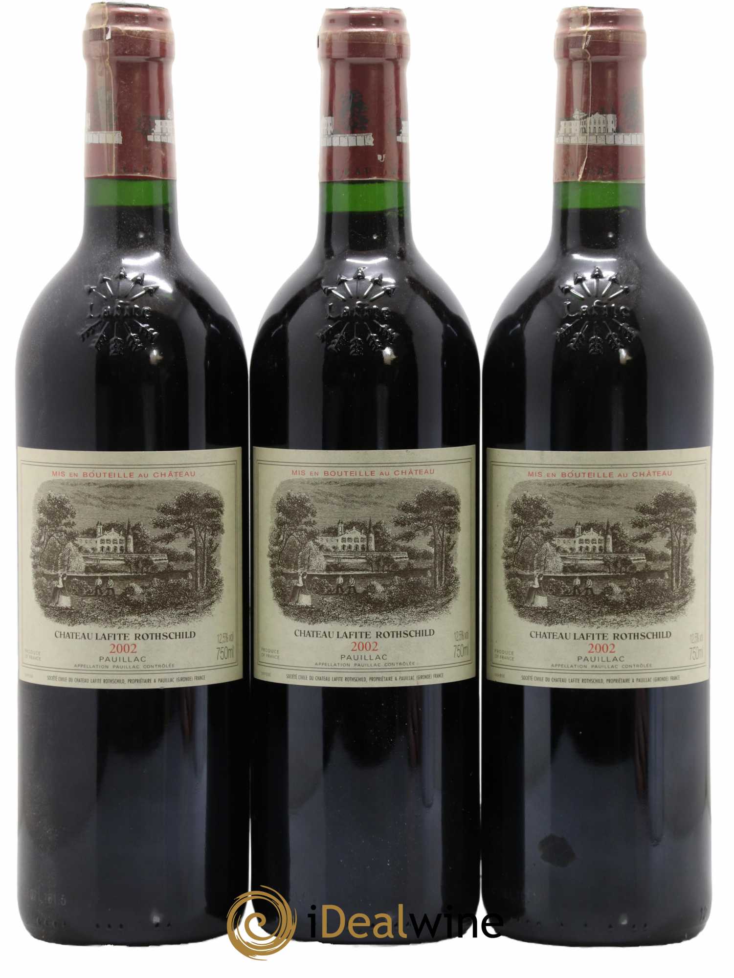 Château Lafite Rothschild 1er Grand Cru Classé 2002 - Lot de 3 bouteilles - 0
