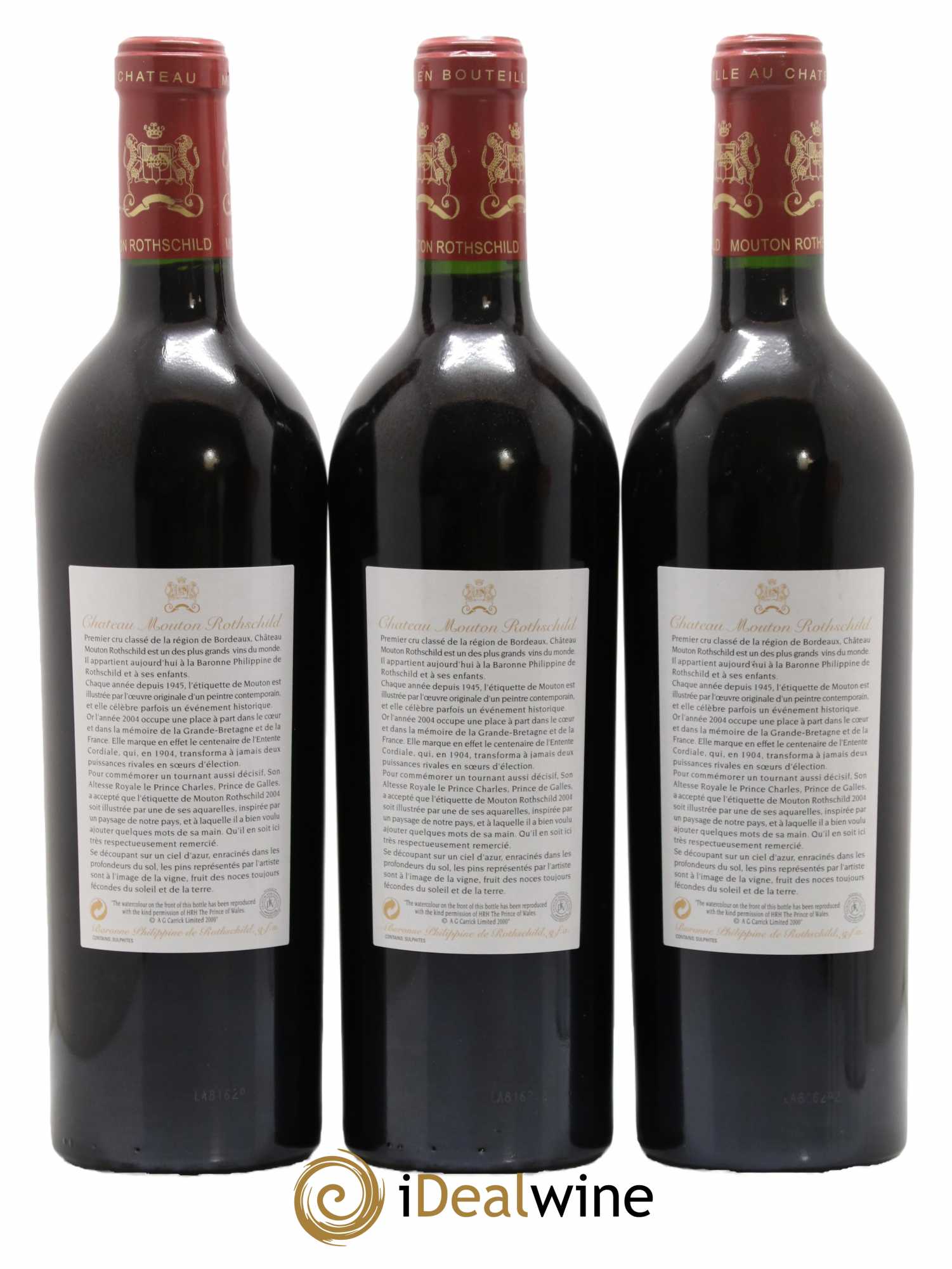 Château Mouton Rothschild 1er Grand Cru Classé 2004 - Lot de 3 bouteilles - 1