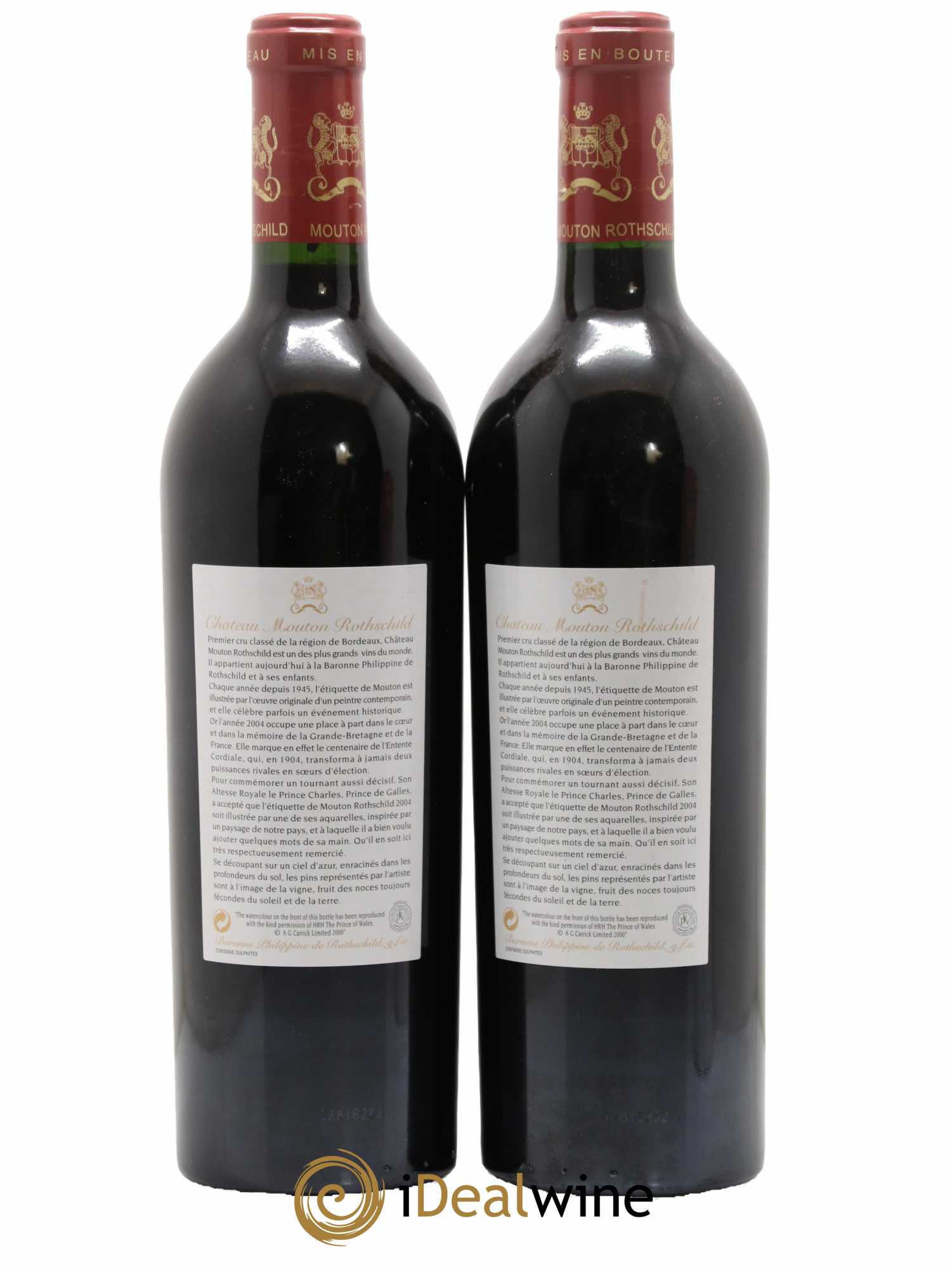 Château Mouton Rothschild 1er Grand Cru Classé 2004 - Lot de 2 bouteilles - 1
