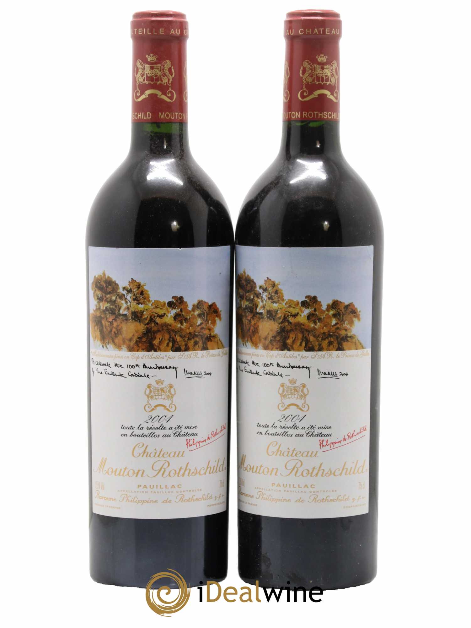Château Mouton Rothschild 1er Grand Cru Classé 2004 - Lot de 2 bouteilles - 0
