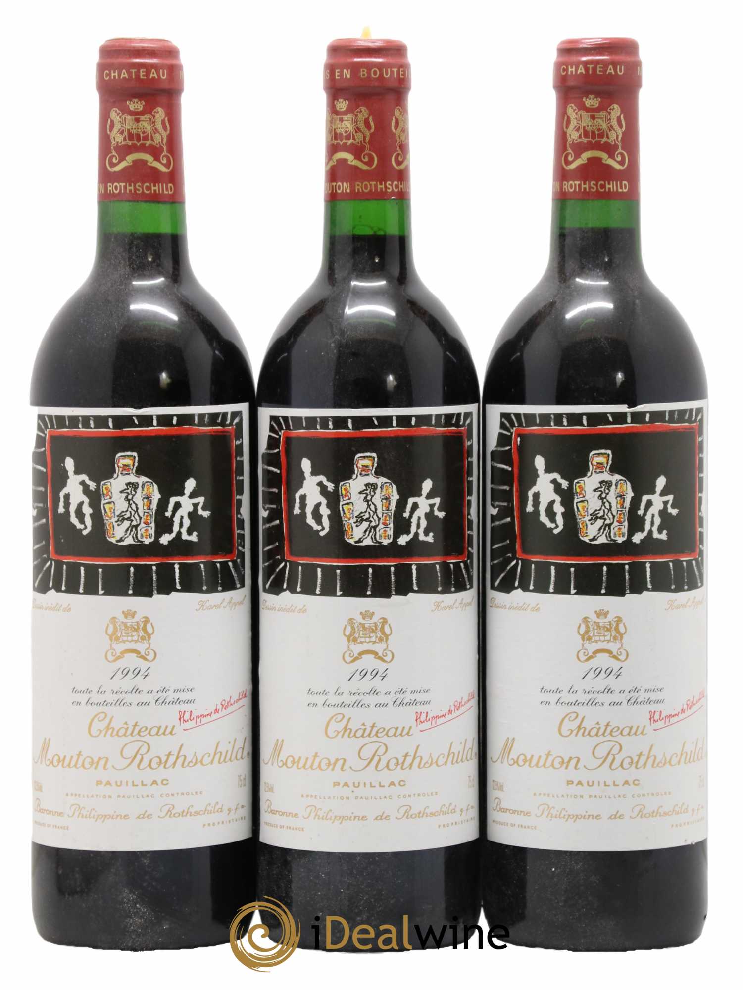 Château Mouton Rothschild 1er Grand Cru Classé 1994 - Lot de 3 bouteilles - 0