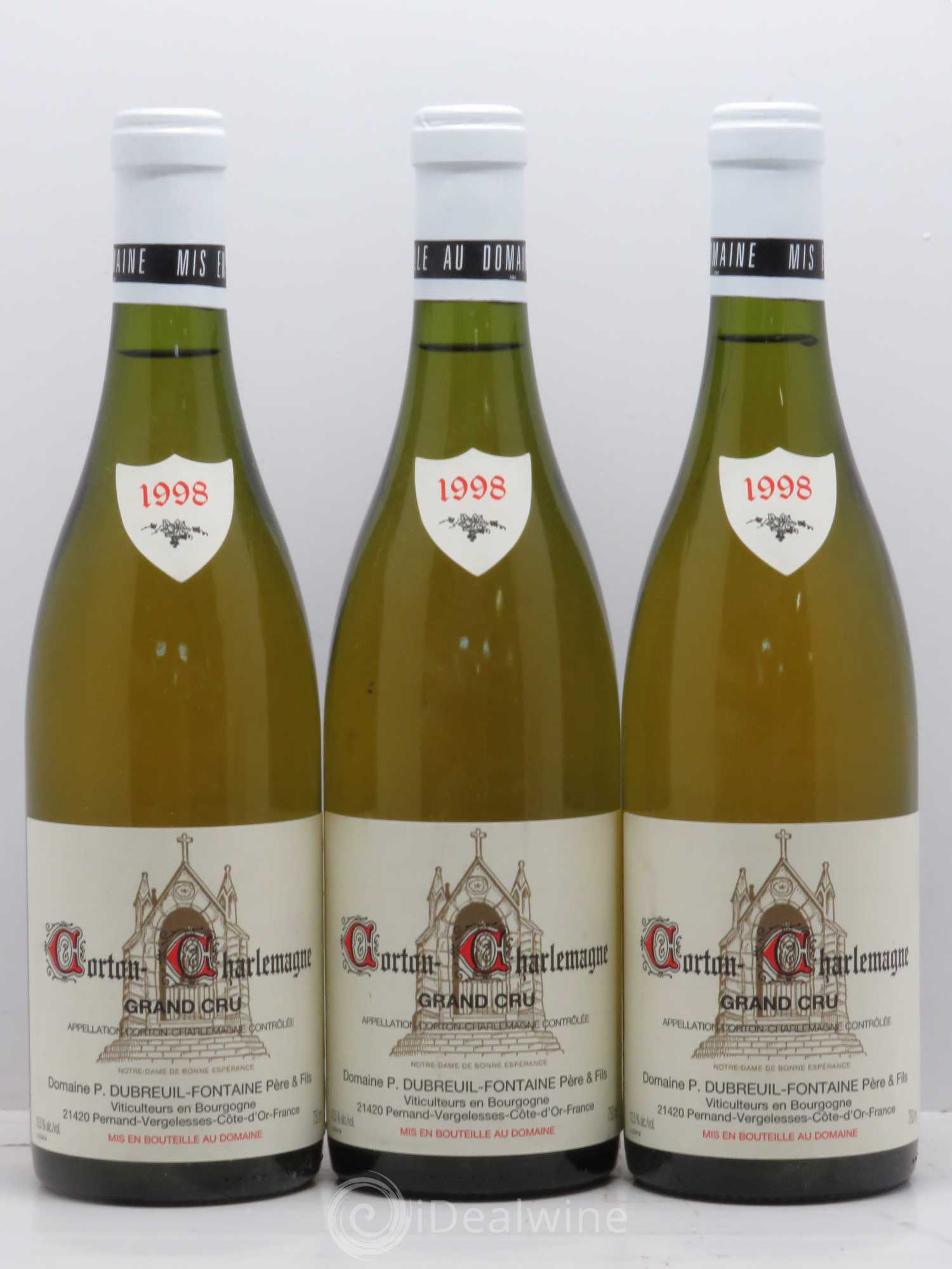 Corton-Charlemagne Grand Cru Domaine Dubreuil Fontaine 1998 - Lot de 3 bouteilles - 0