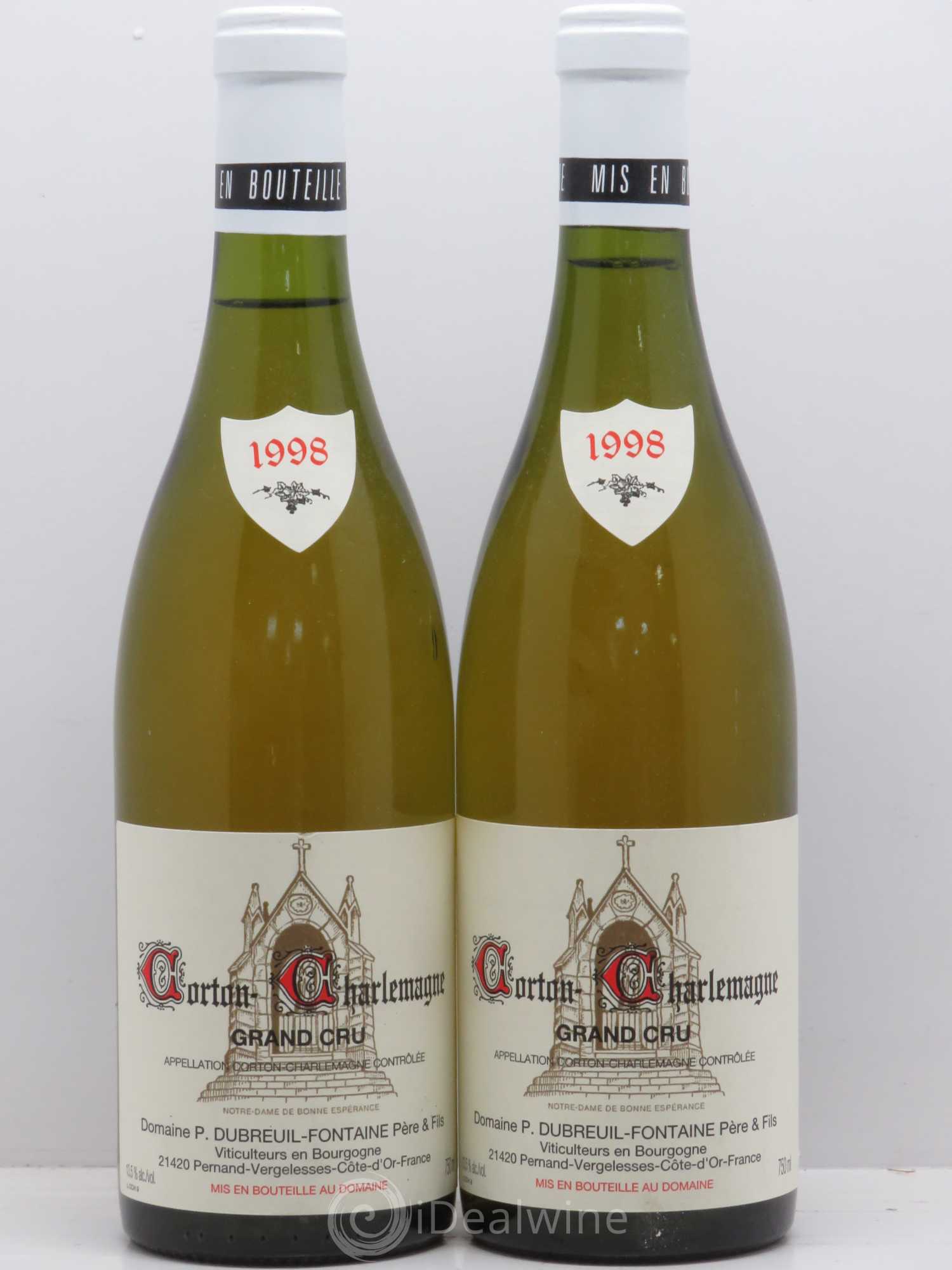 Corton-Charlemagne Grand Cru Domaine Dubreuil Fontaine 1998 - Lot de 2 bouteilles - 0