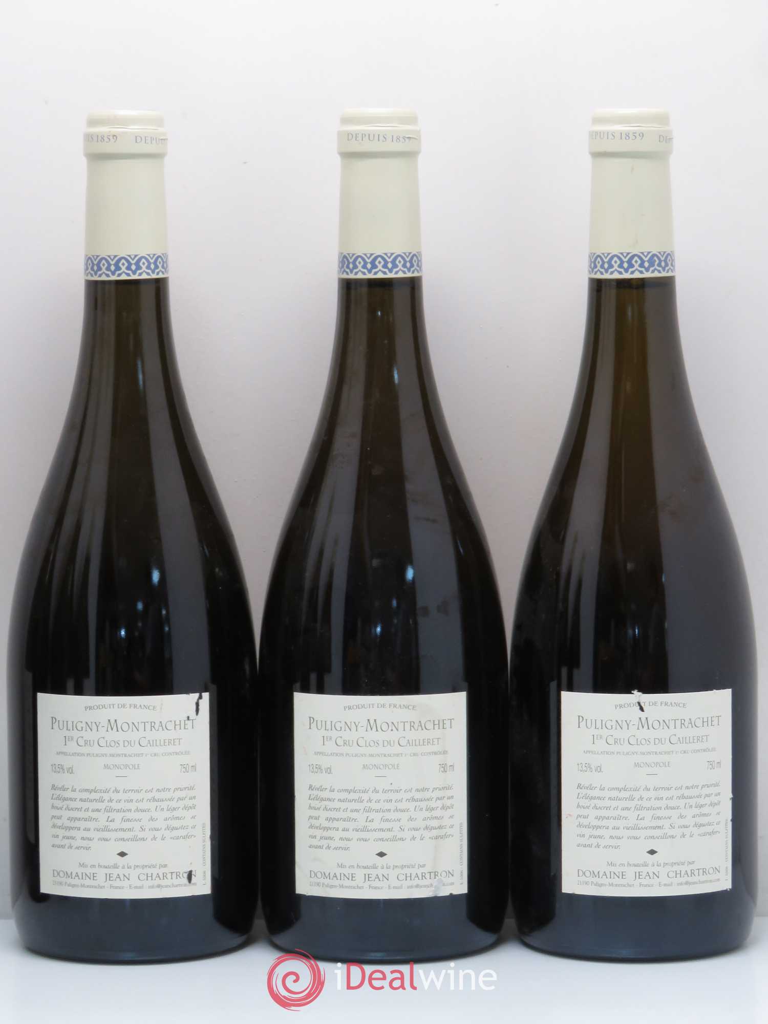 Puligny-Montrachet 1er Cru Clos du cailleret Jean Chartron (Domaine) 2005 - Lot de 6 bouteilles - 2