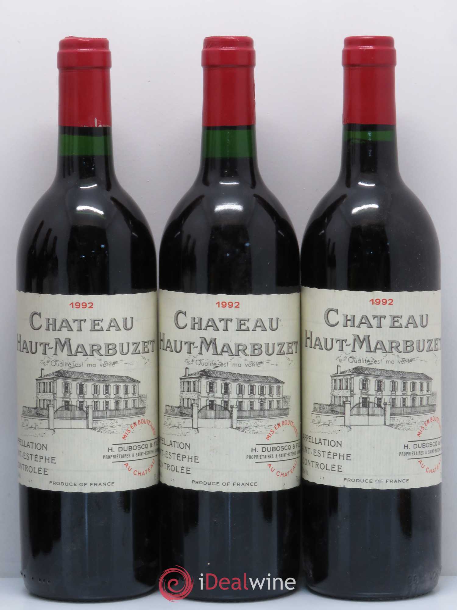 Château Haut Marbuzet 1992 - Lot de 6 bouteilles - 1