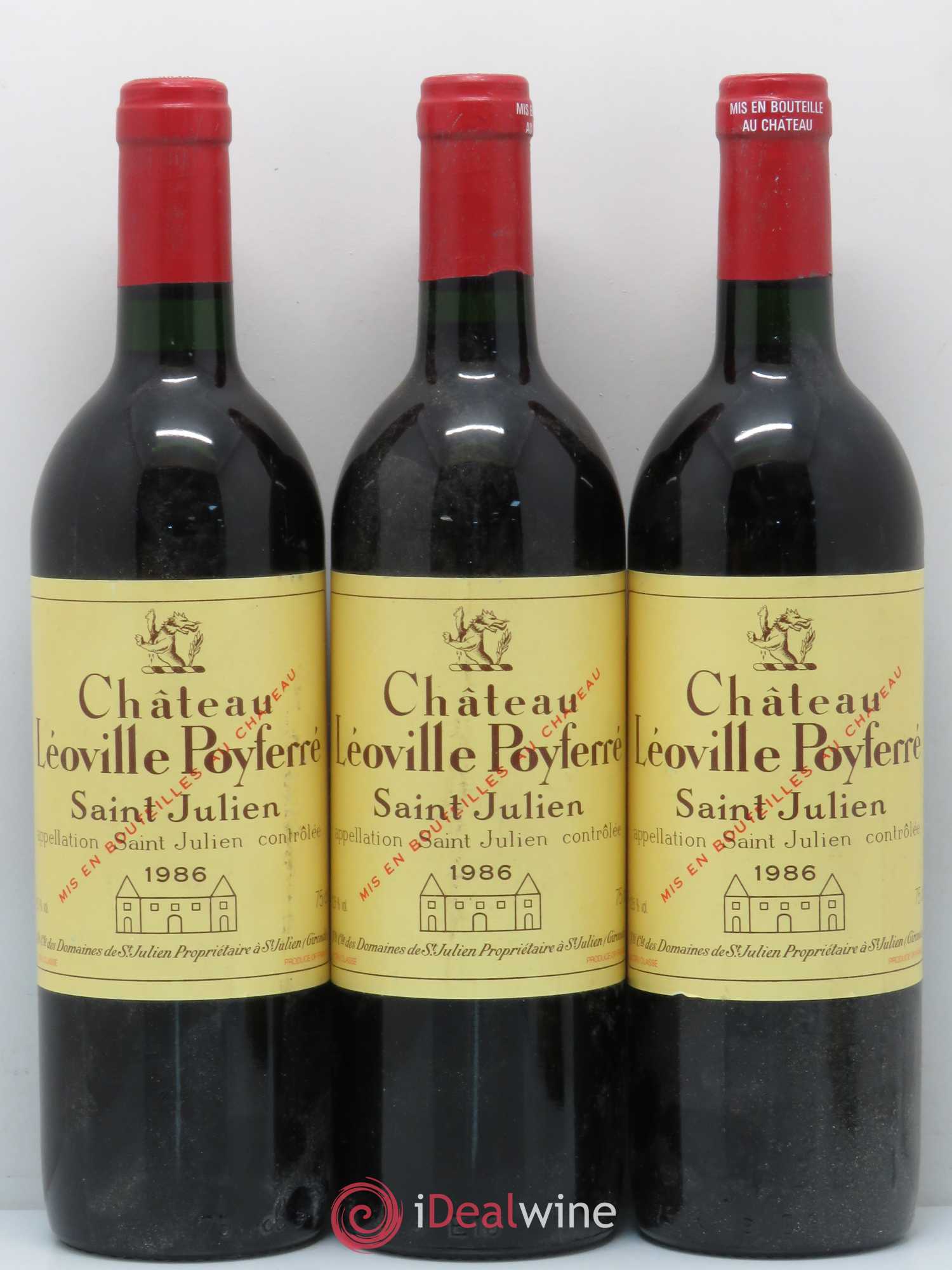 Château Léoville Poyferré 2ème Grand Cru Classé 1986 - Lot de 3 bouteilles - 0
