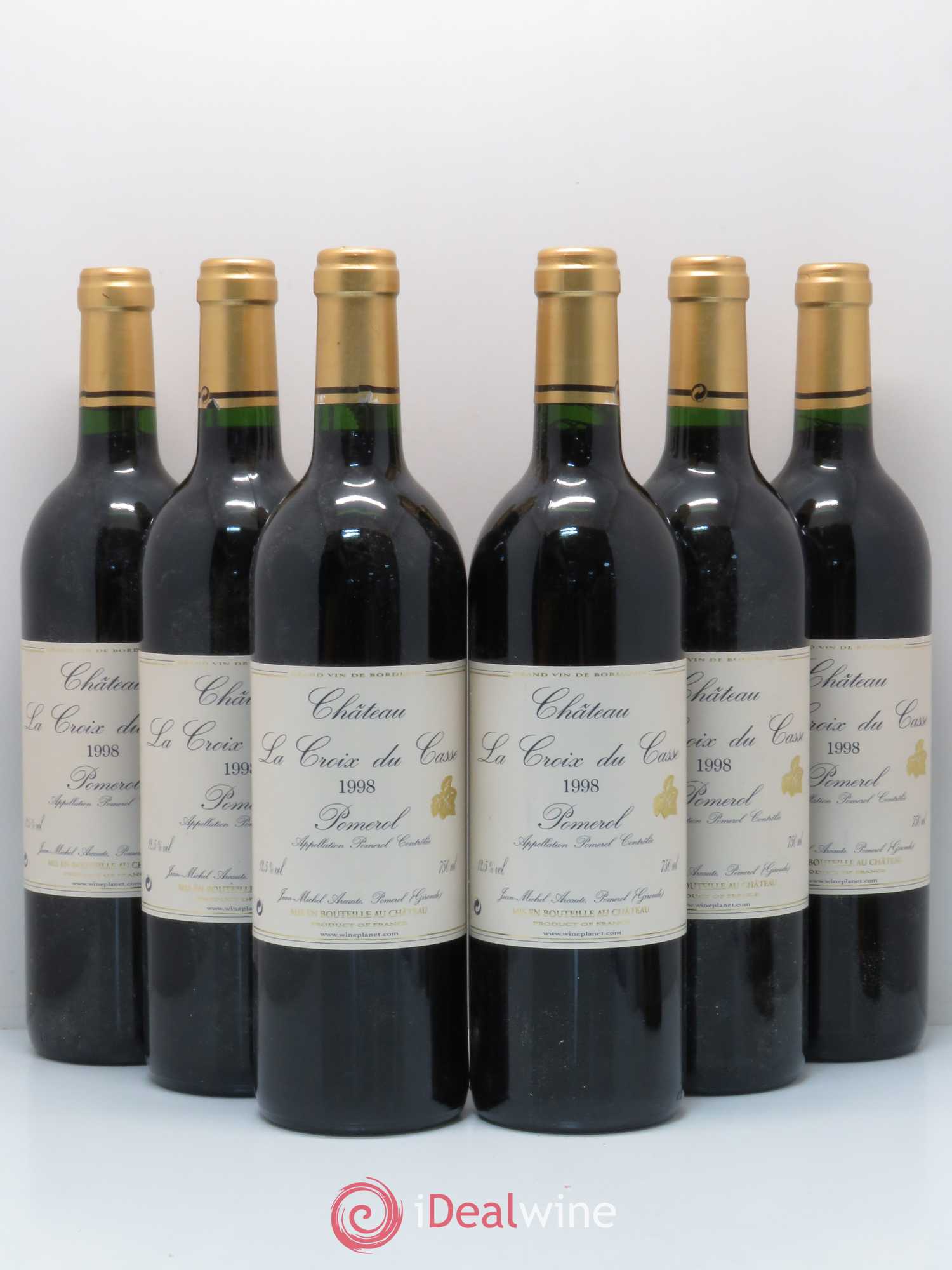 Château la Croix du Casse 1998 - Lot de 6 bouteilles - 0