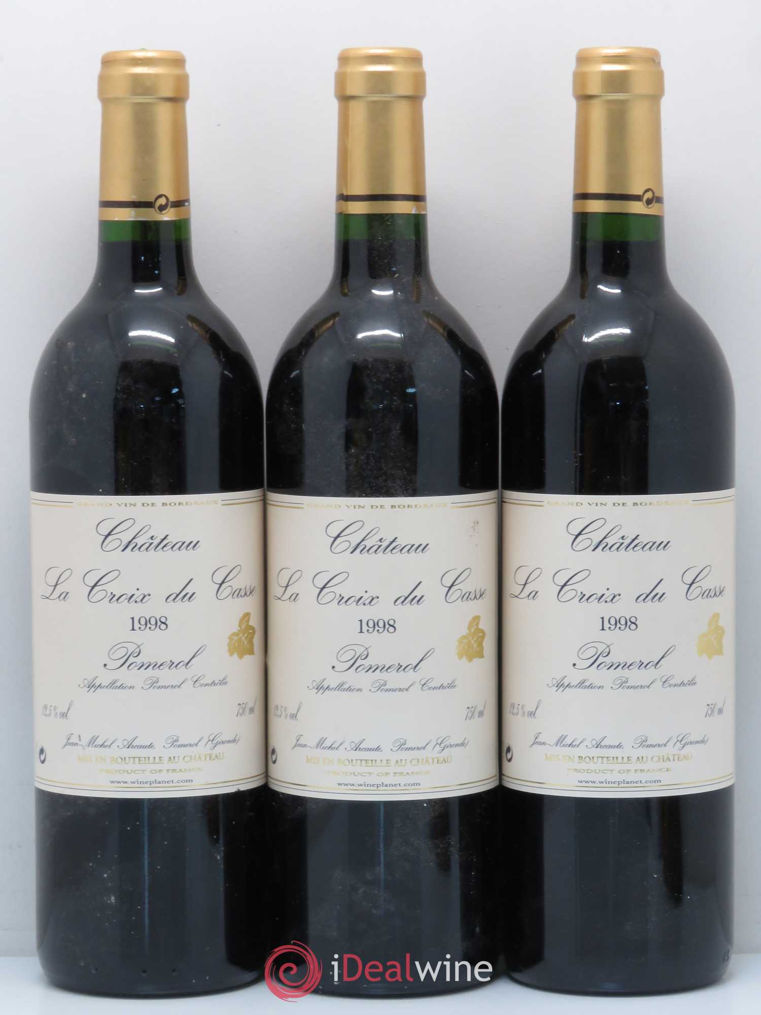 Château la Croix du Casse 1998 - Lot de 3 bouteilles - 0