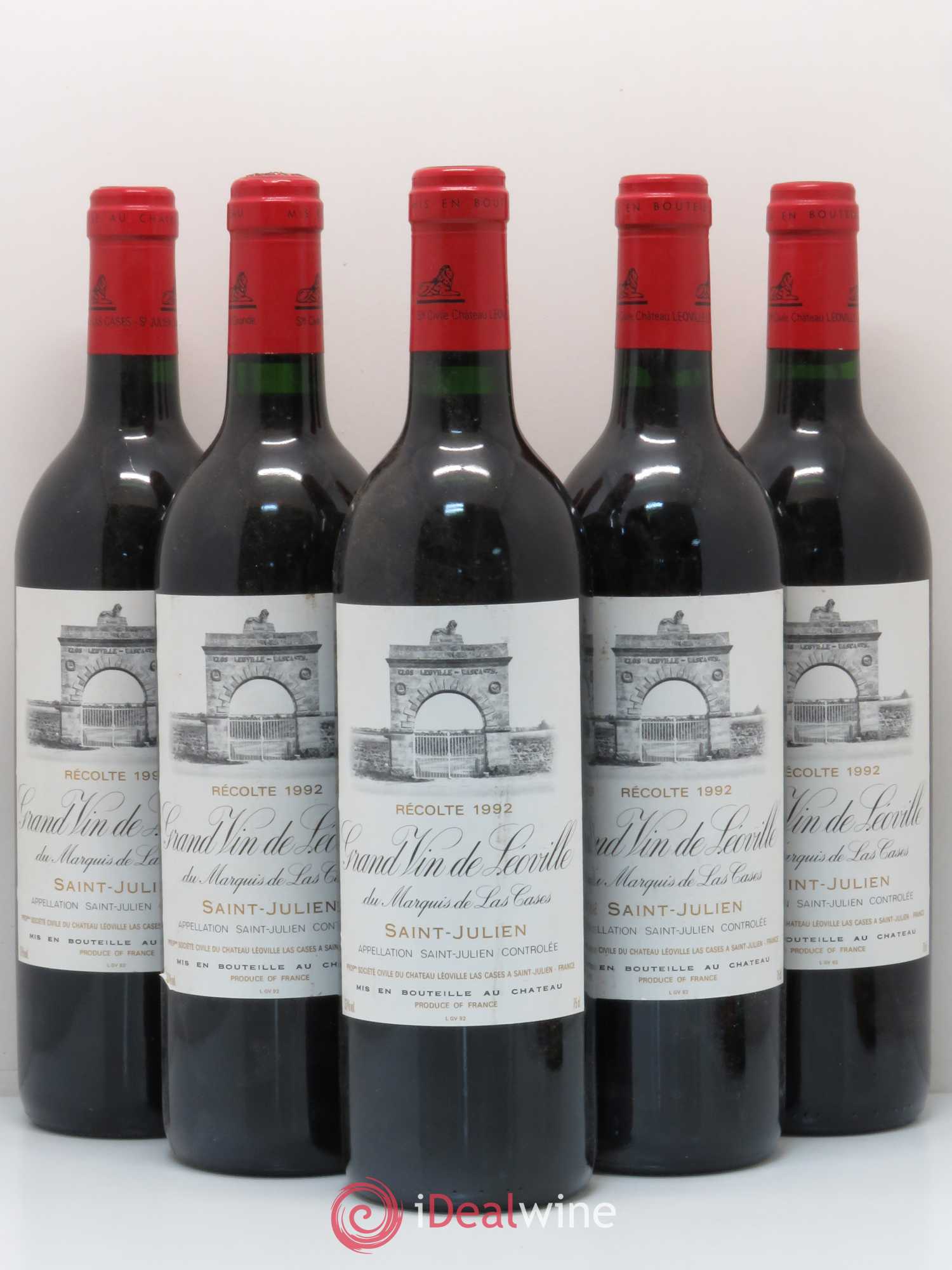 Château Léoville Las Cases 2ème Grand Cru Classé 1992 - Lot de 5 bouteilles - 0