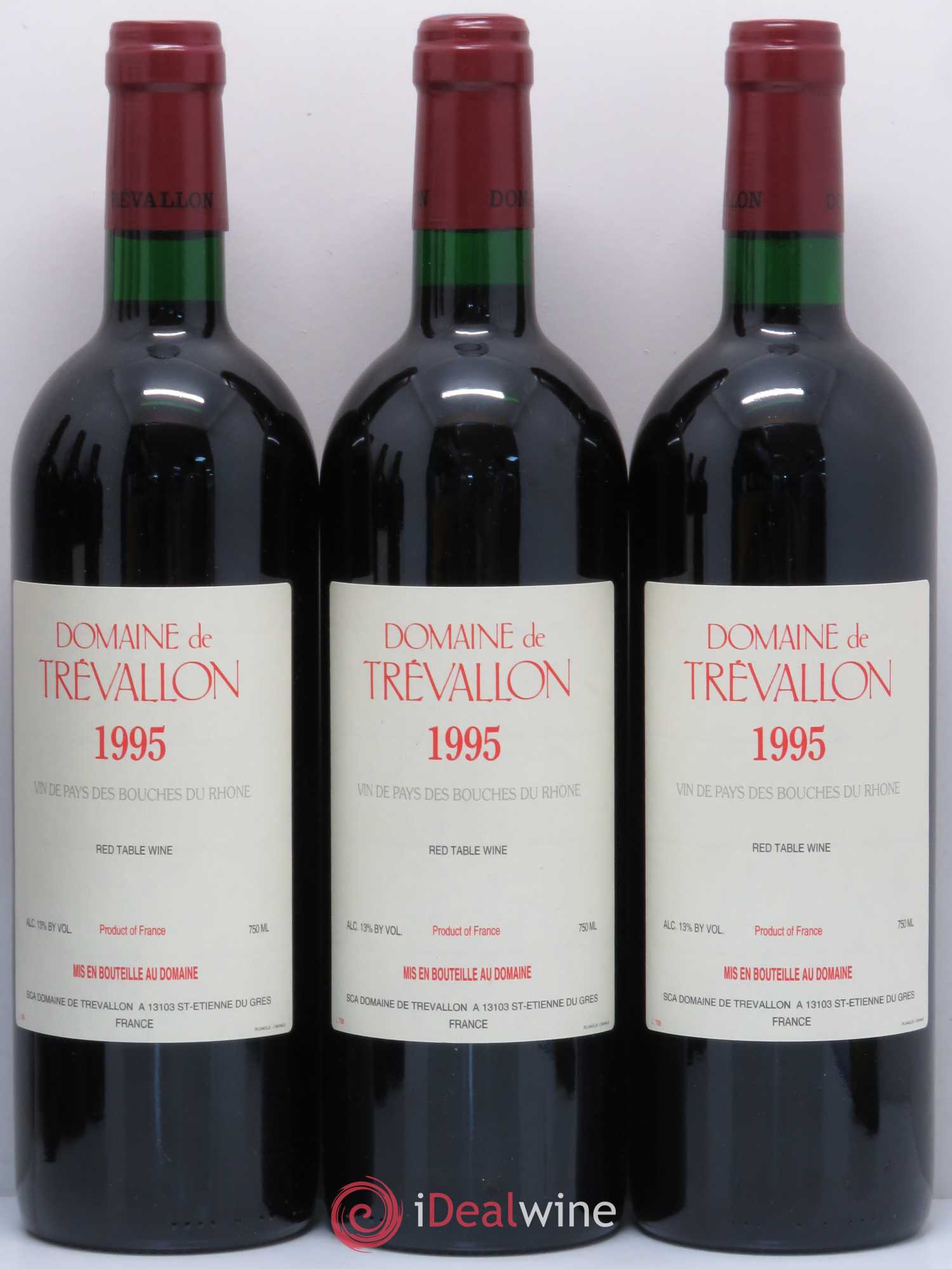 VDP Bouches du Rhône Trévallon (Domaine de) Eloi Dürrbach 1995 - Lot de 6 bouteilles - 1