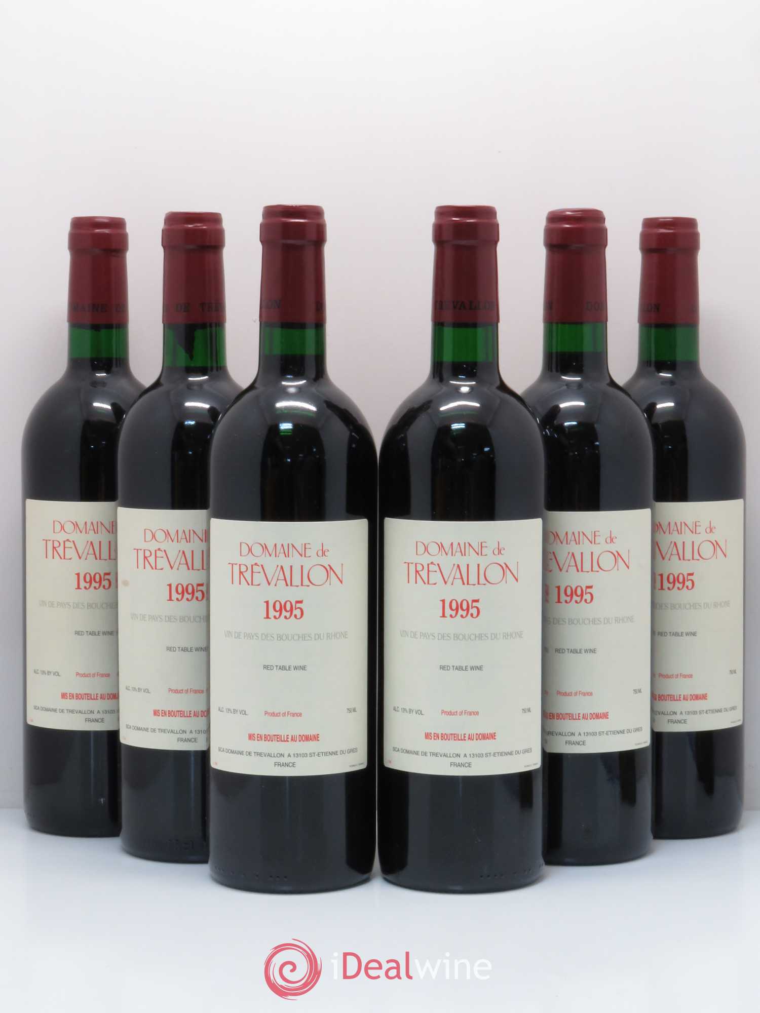 VDP Bouches du Rhône Trévallon (Domaine de) Eloi Dürrbach 1995 - Lot de 6 bouteilles - 0