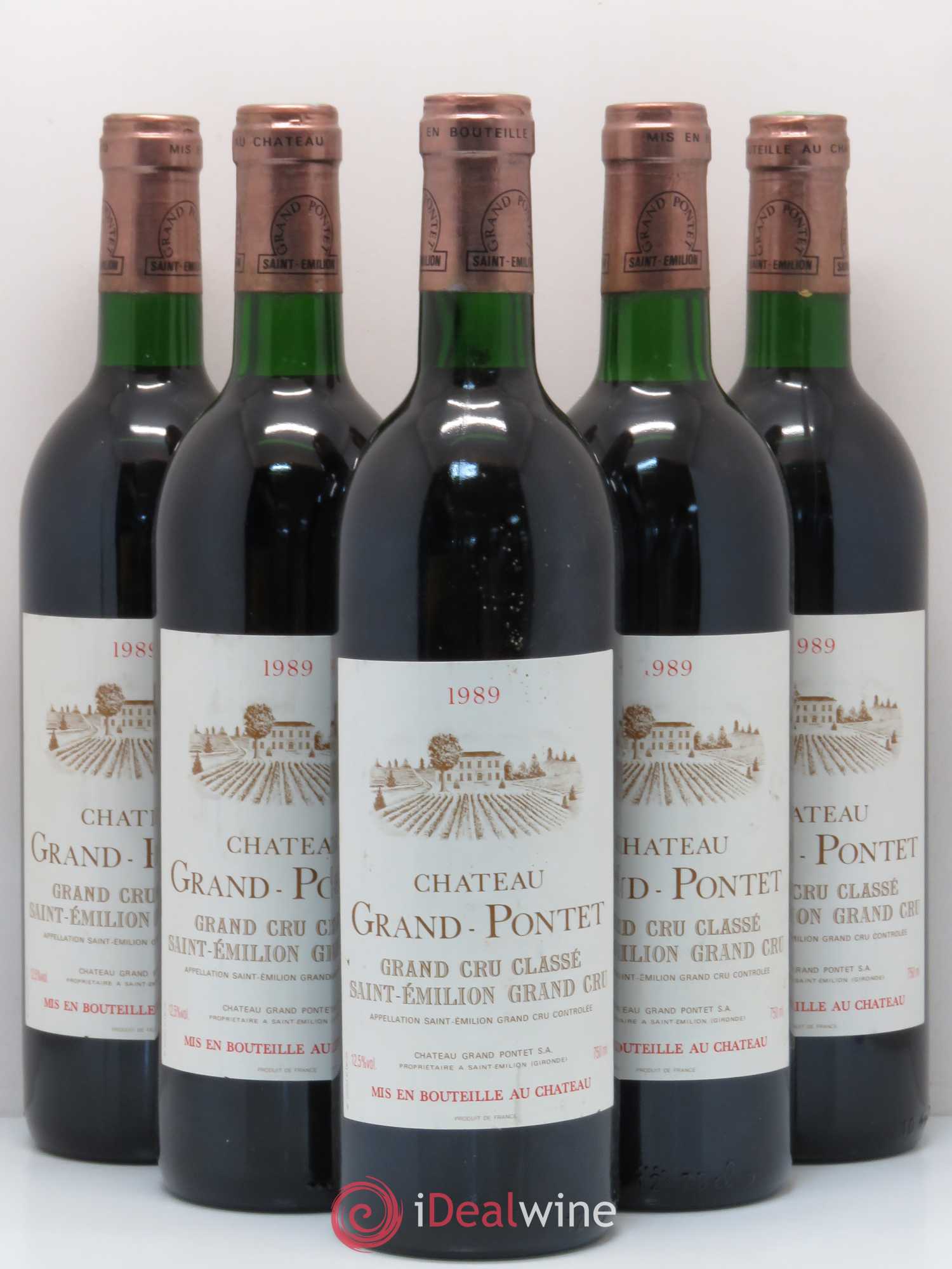 Château Grand Pontet Grand Cru Classé 1989 - Lot de 5 bouteilles - 0