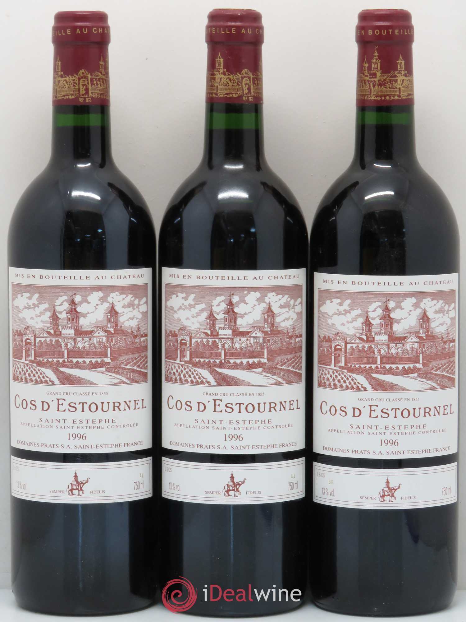 Cos d'Estournel 2ème Grand Cru Classé 1996 - Lot de 3 bouteilles - 0