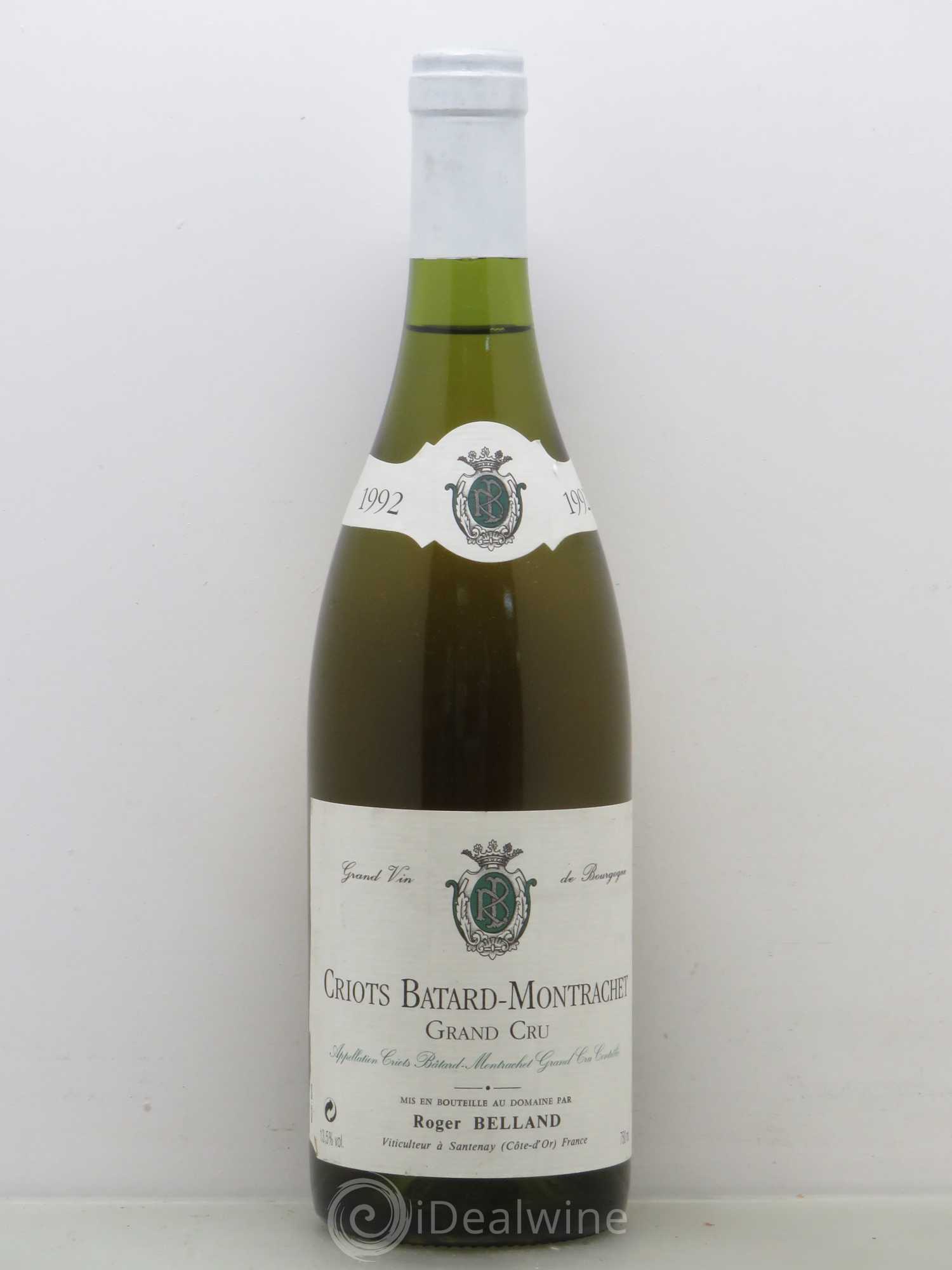 Criots-Bâtard-Montrachet Grand Cru Roger Belland (Domaine) 1992 - Lot de 1 bouteille - 0