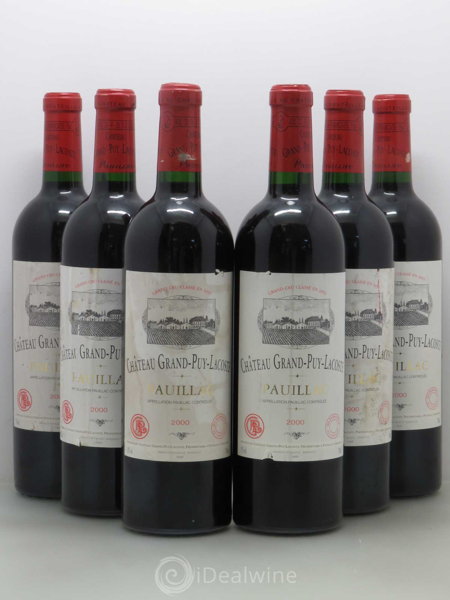 Château Grand Puy Lacoste 5ème Grand Cru Classé 2000 - Lot de 6 bouteilles - 0