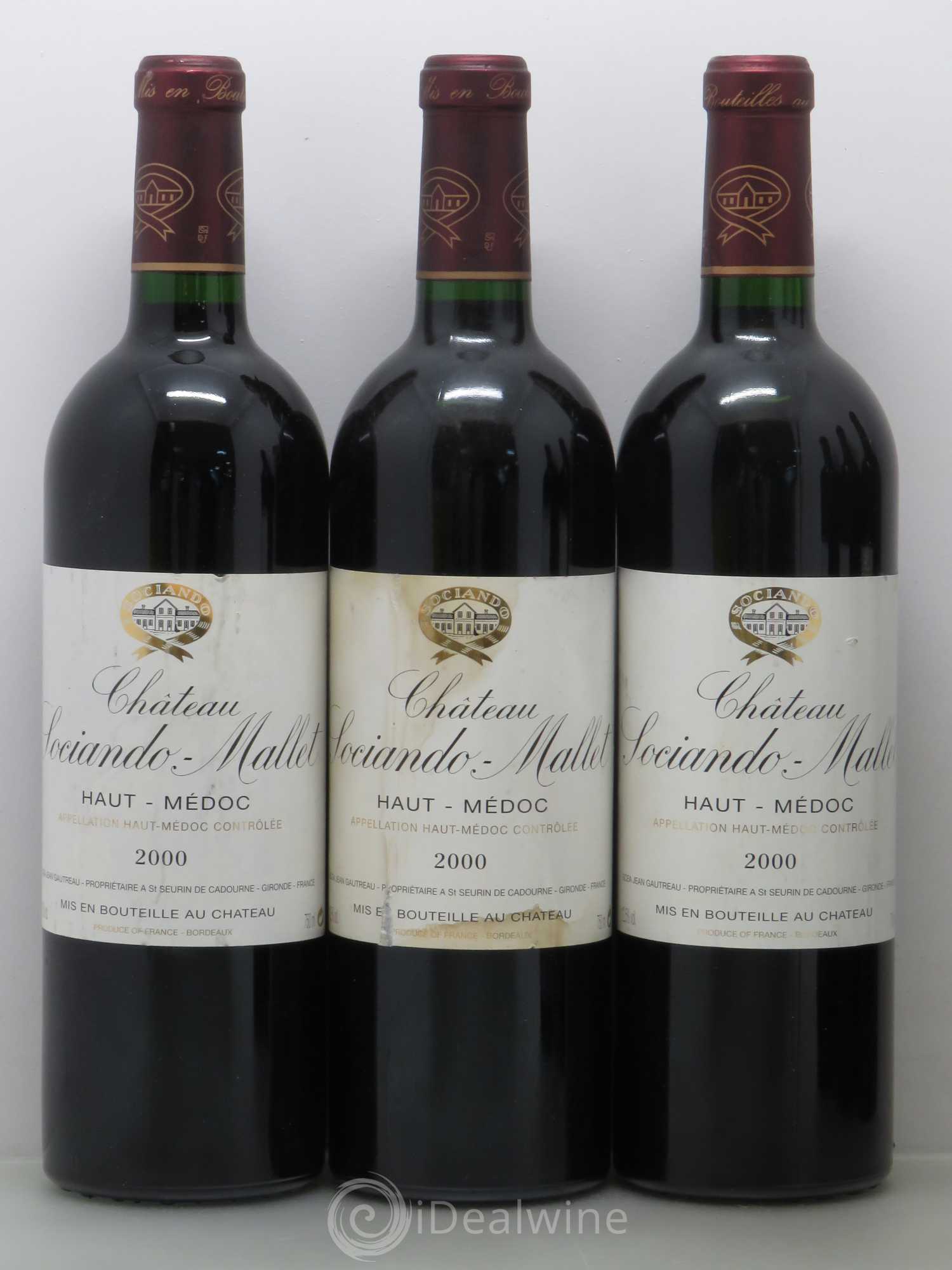 Château Sociando Mallet 2000 - Lot de 6 bouteilles - 1