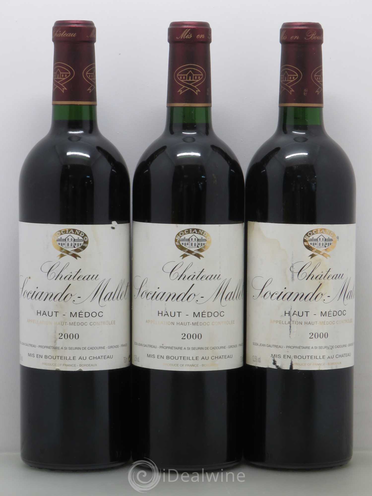 Château Sociando Mallet 2000 - Lot de 6 bouteilles - 2
