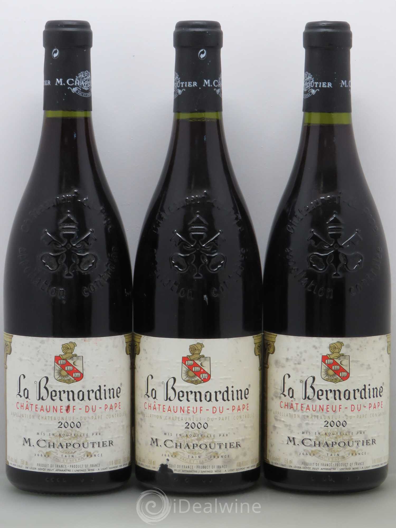 Châteauneuf-du-Pape La Bernardine Chapoutier 2000 - Lot de 3 bouteilles - 0
