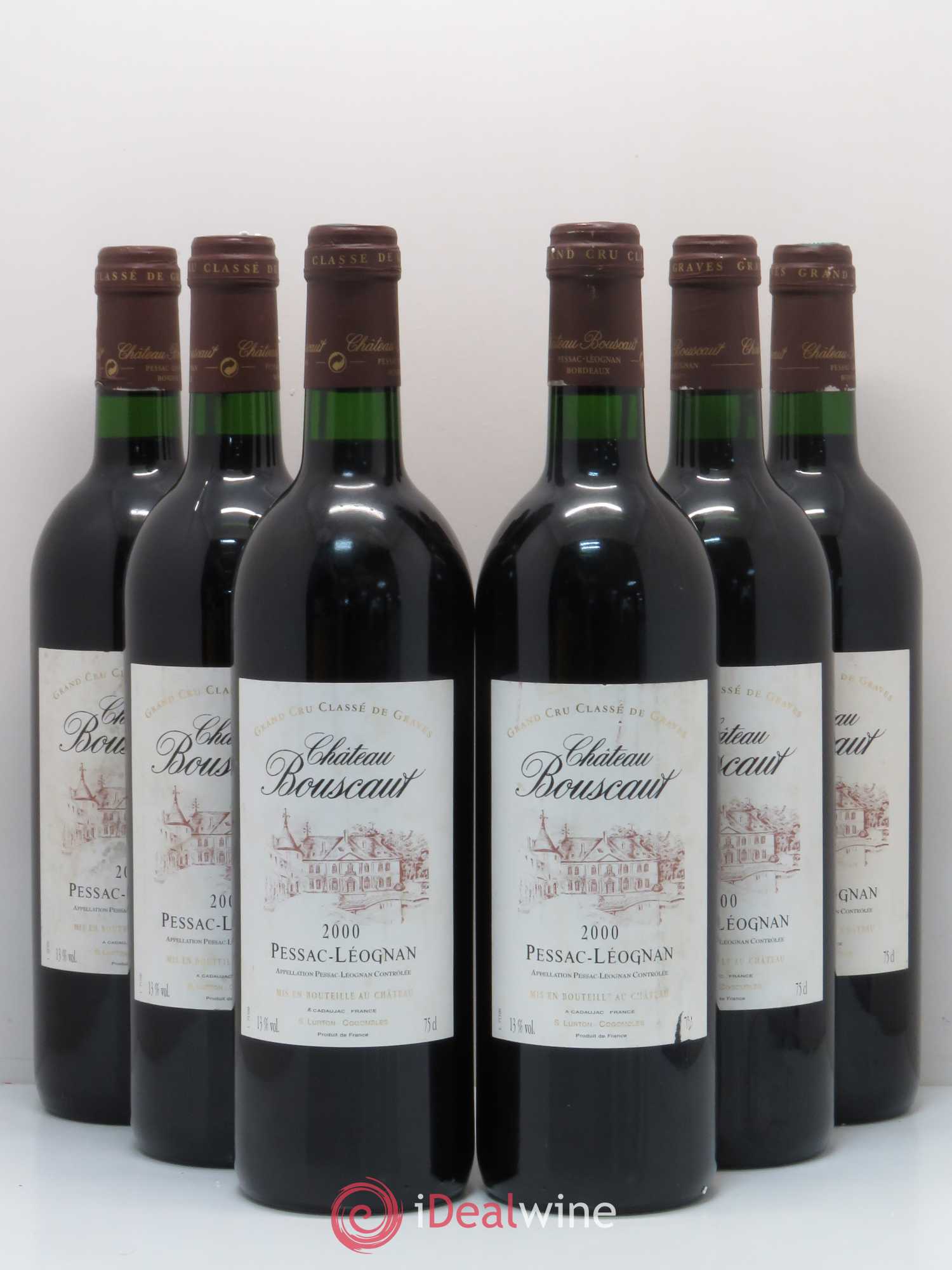 Château Bouscaut Cru Classé de Graves 2000 - Lot de 6 bouteilles - 0