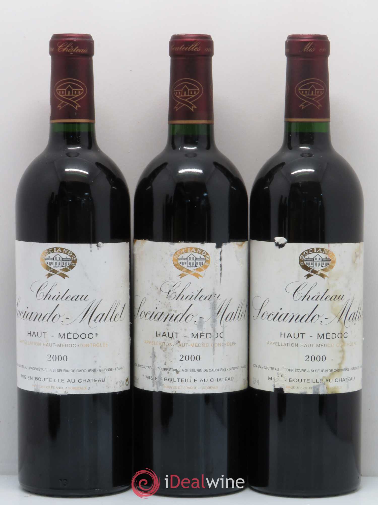 Château Sociando Mallet 2000 - Lot de 6 bouteilles - 2