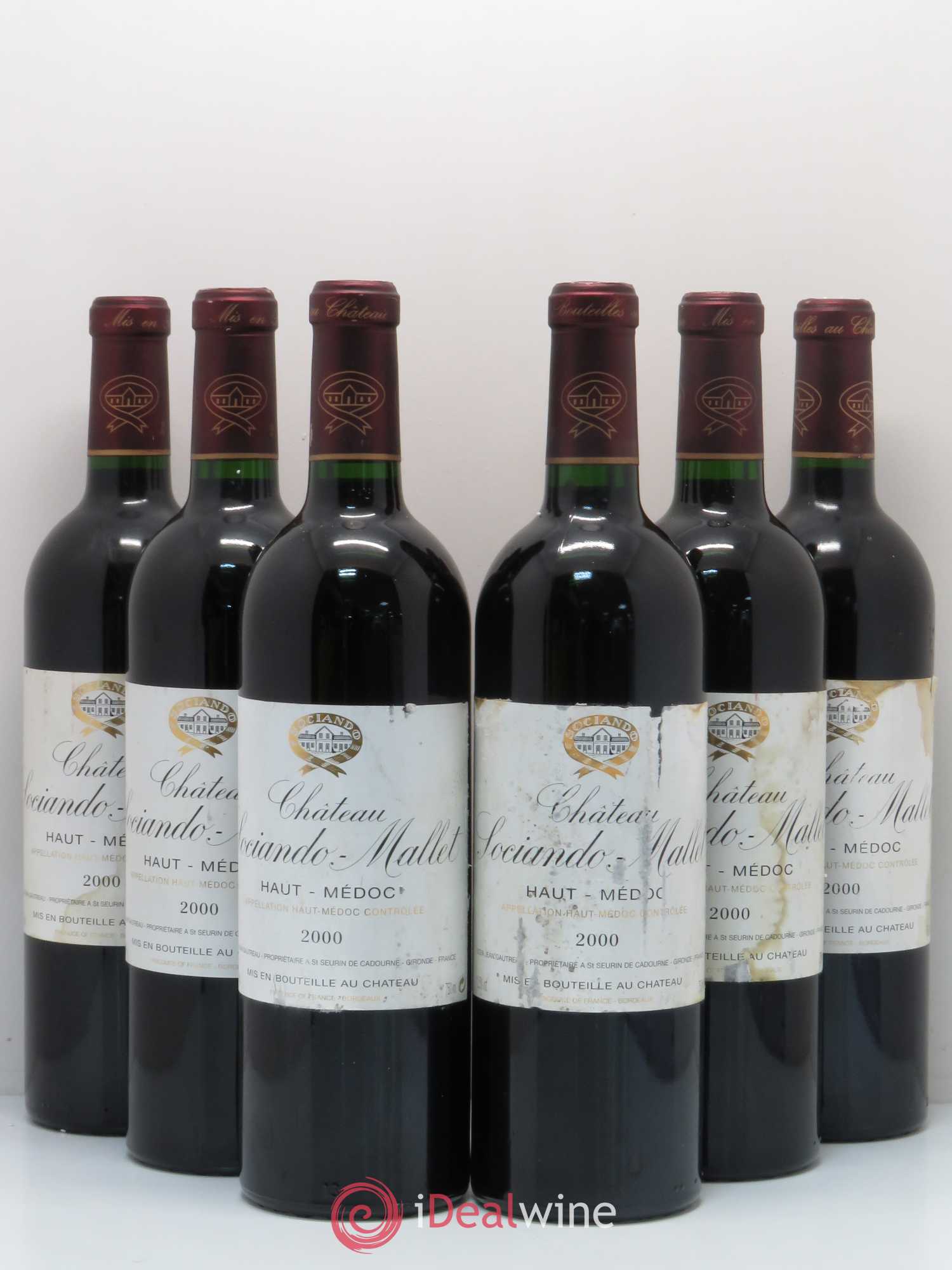 Château Sociando Mallet 2000 - Lot de 6 bouteilles - 0