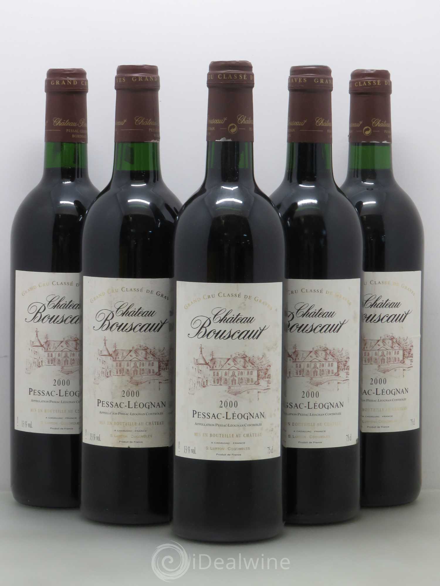 Château Bouscaut Cru Classé de Graves 2000 - Lot de 5 bouteilles - 0