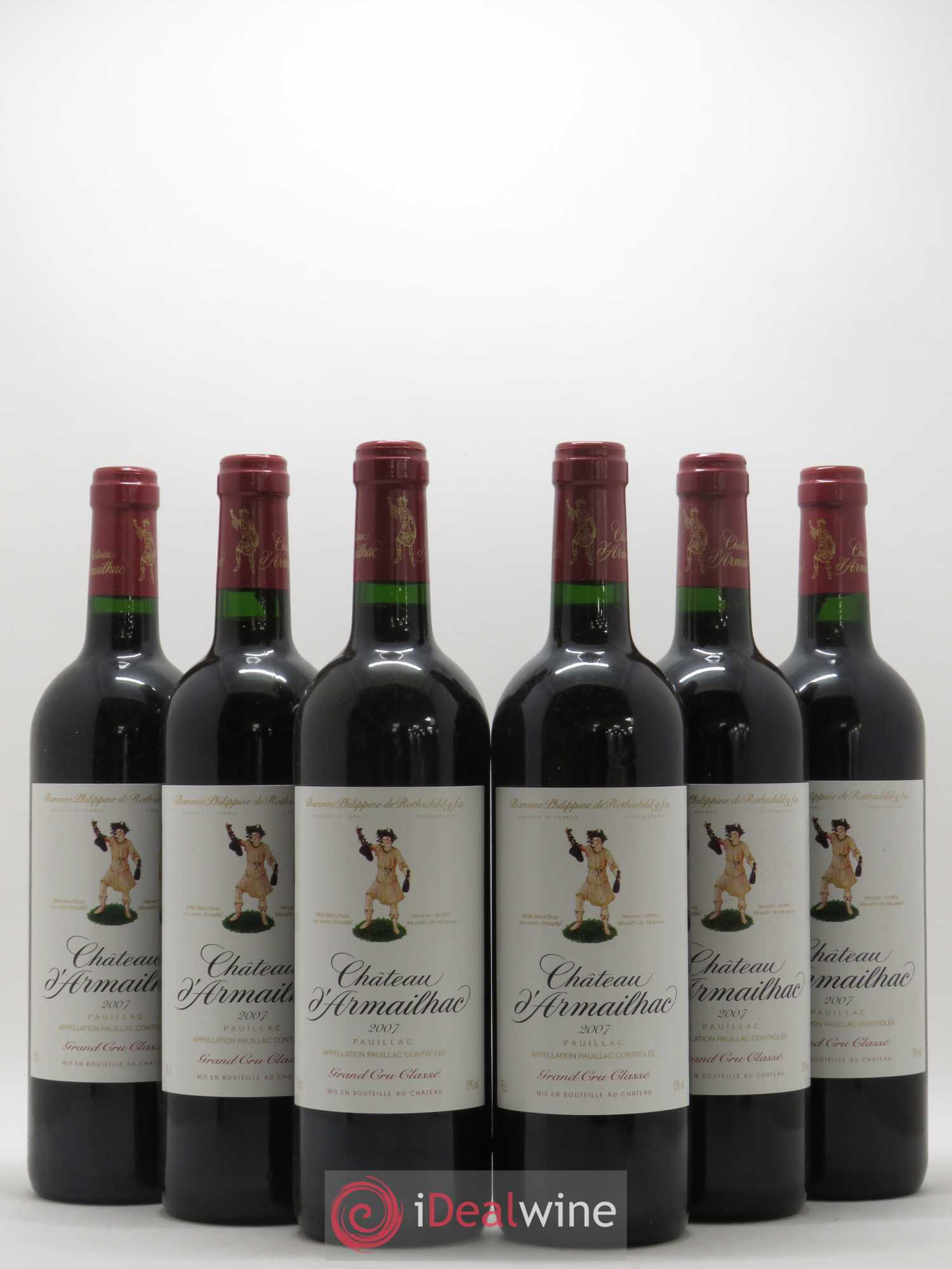 Château d' Armailhac - Mouton Baron(ne) Philippe 5ème Grand Cru Classé 2007 - Lot de 6 bouteilles - 0