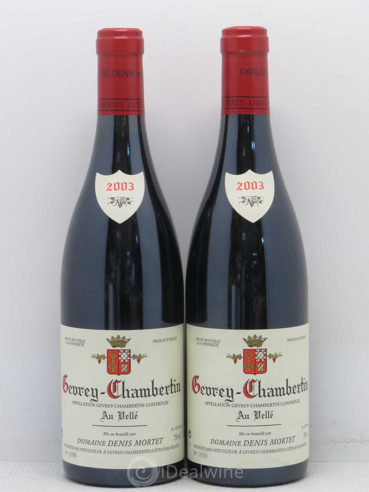 Gevrey-Chambertin Denis Mortet (Domaine) Au Vellé 2003 - Lot de 2 bouteilles - 0