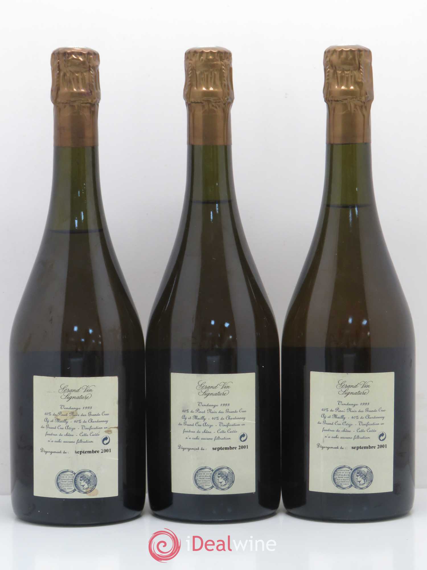 Millésimé Jacquesson Cuvée Grand Vin Signature 1993 - Posten von 3 Flaschen - 1