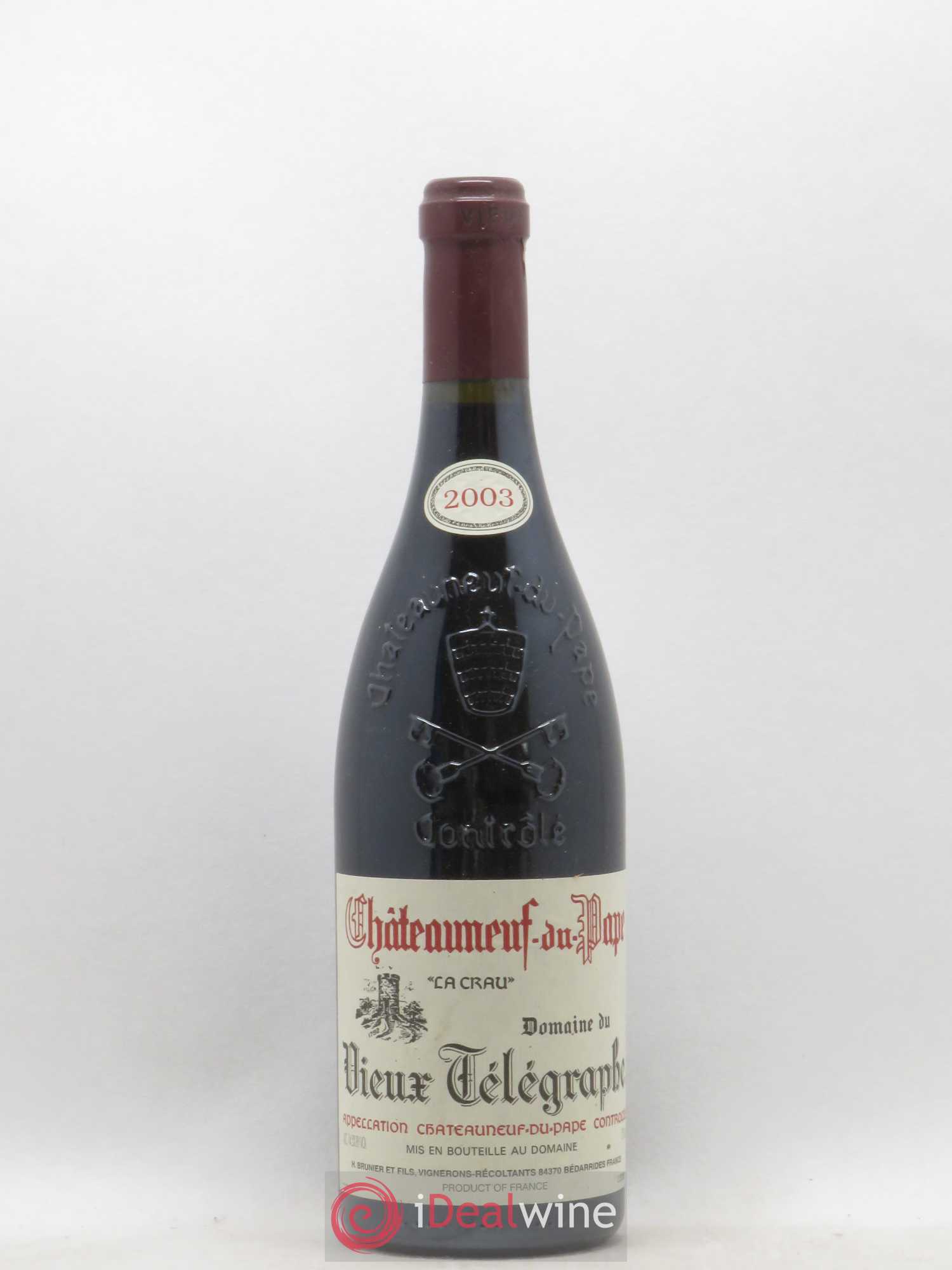 Châteauneuf-du-Pape Vieux Télégraphe (Domaine du) Vignobles Brunier 2003 - Lot de 1 bouteille - 0