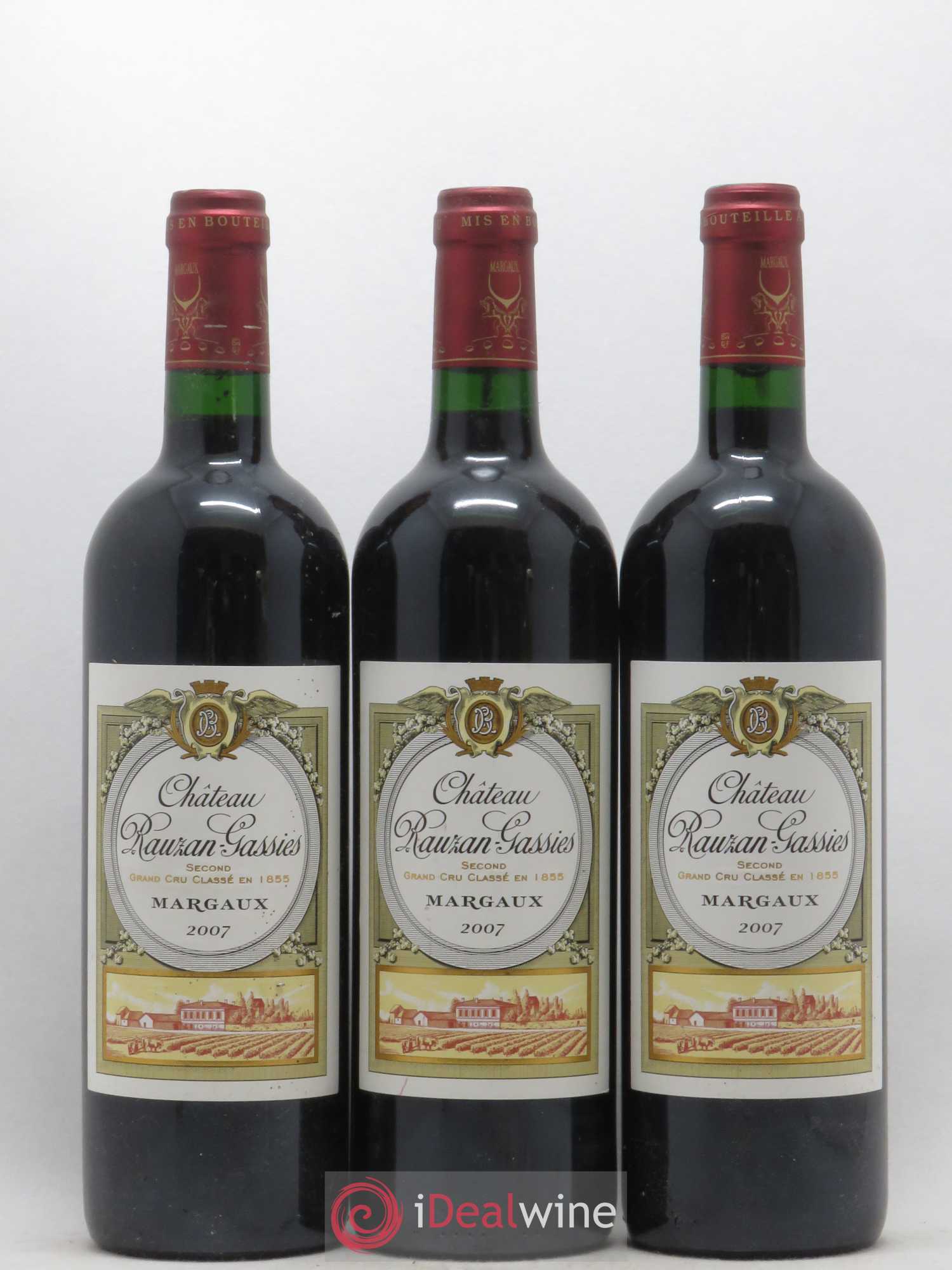Château Rauzan-Gassies 2ème Grand Cru Classé 2007 - Lot de 3 bouteilles - 0